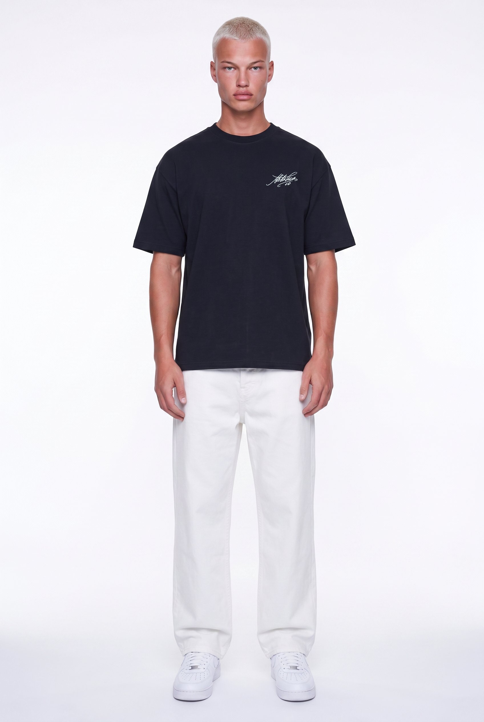 Erkek Del Piero Baskılı Oversize T-Shirt Siyah