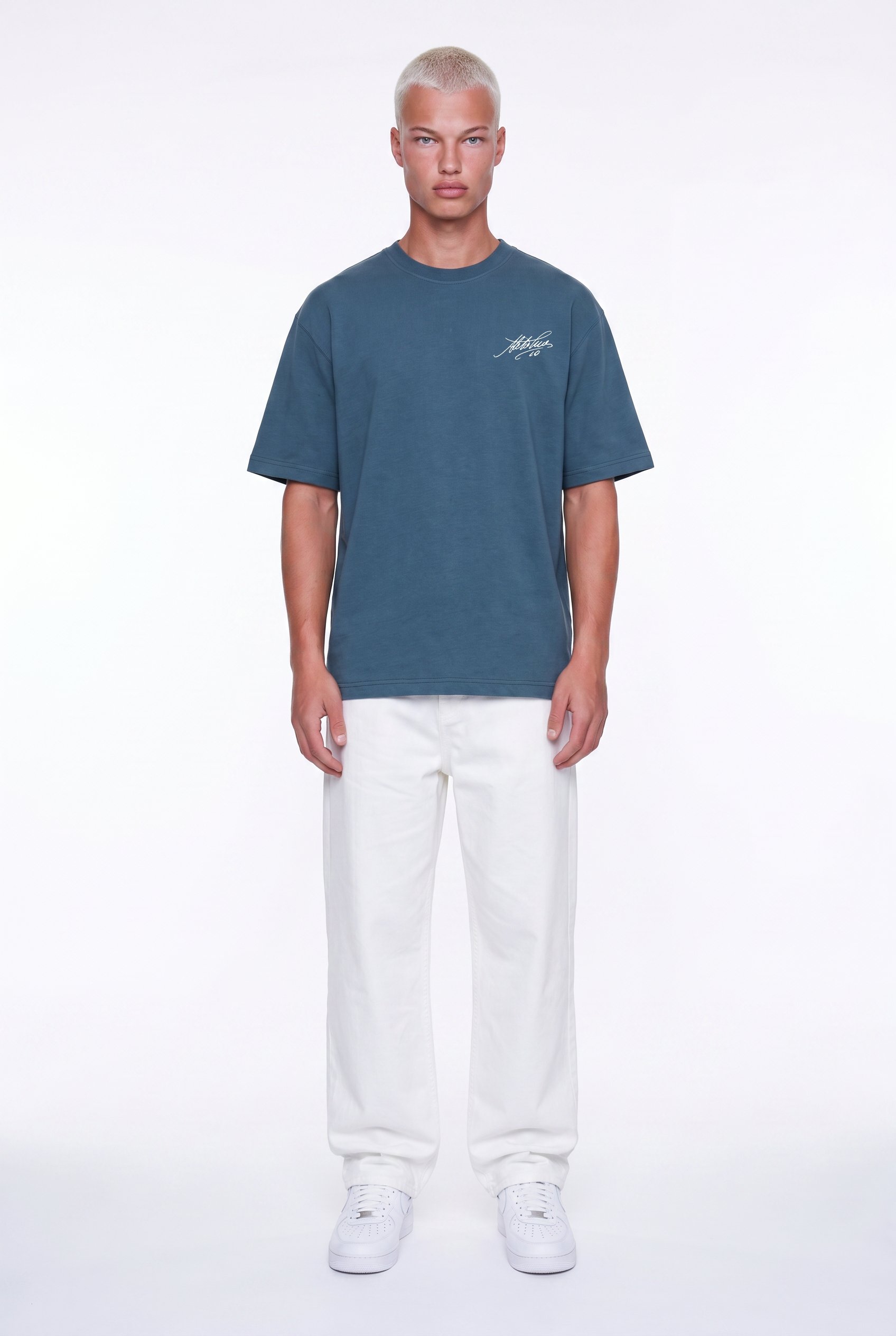 Erkek Del Piero Baskılı Oversize T-Shirt Petrol