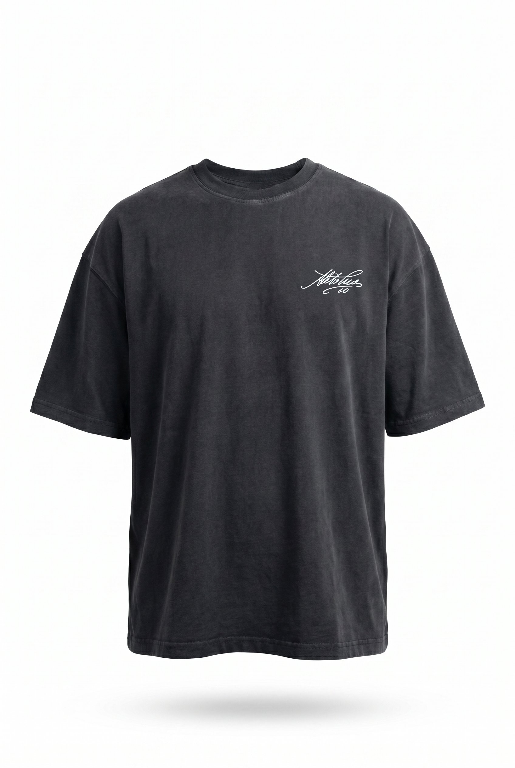Erkek Del Piero Baskılı Oversize T-Shirt Siyah