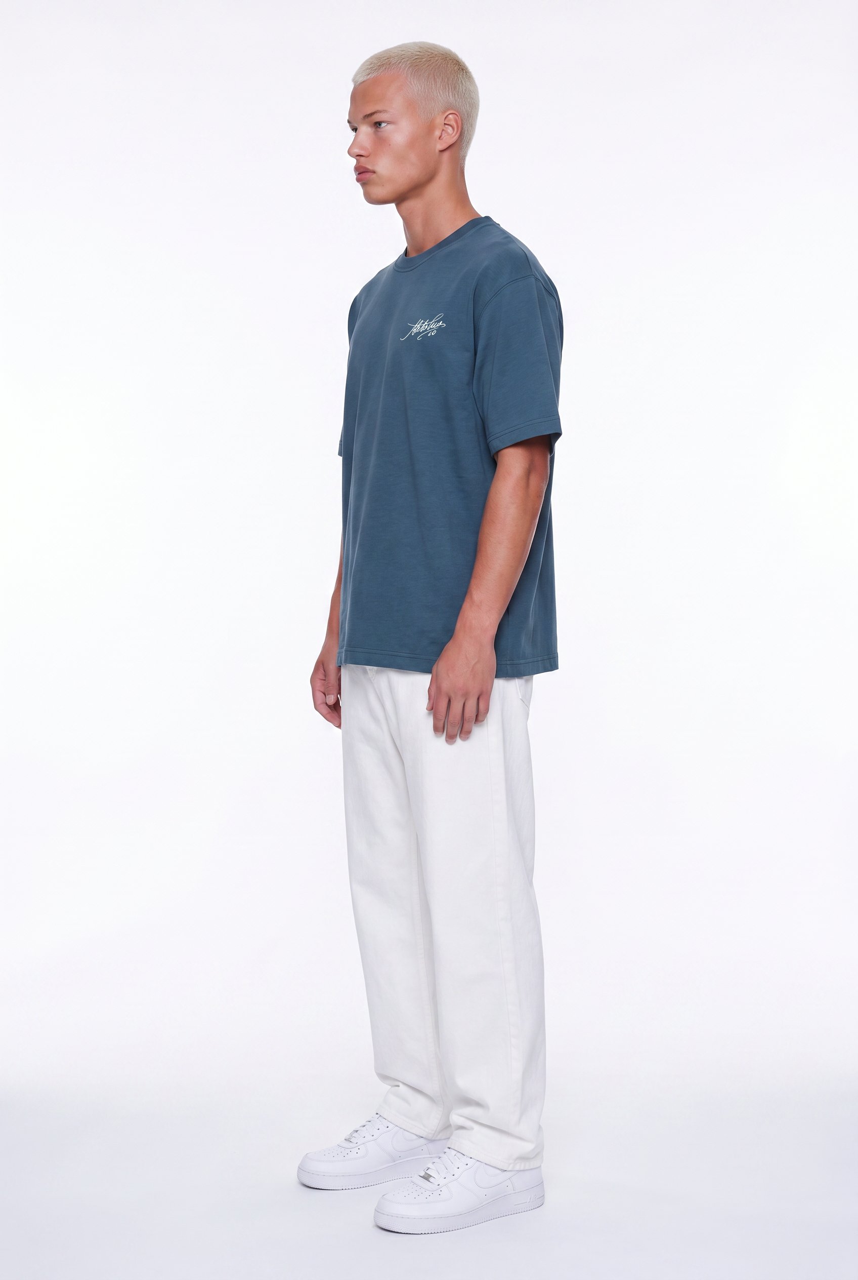 Erkek Del Piero Baskılı Oversize T-Shirt Petrol