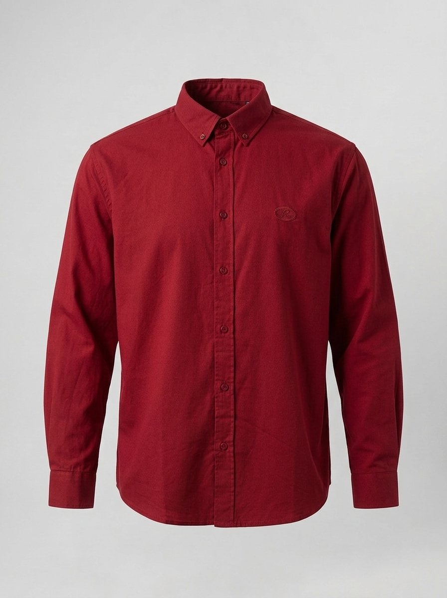 Erkek Dokulu Dolgun Oversize Gömlek Bordo
