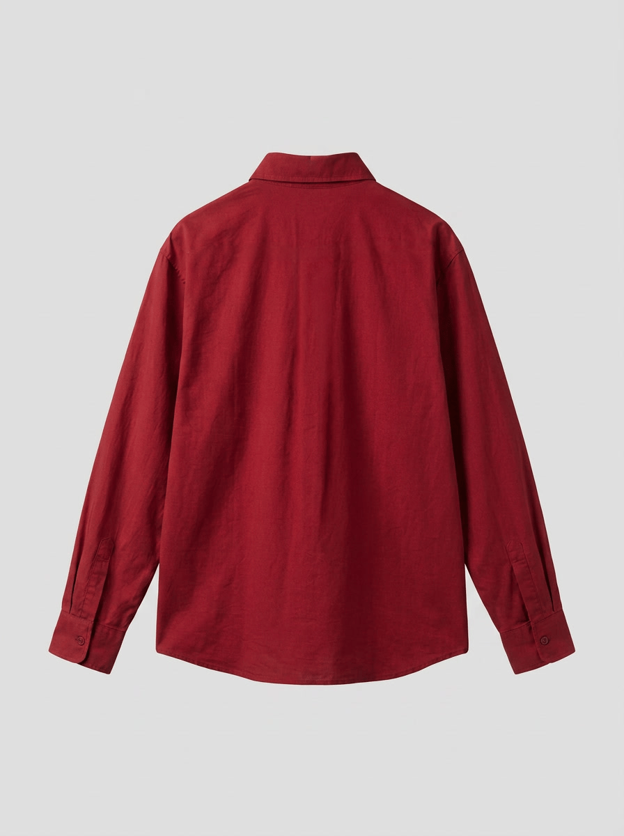 Erkek Dokulu Dolgun Oversize Gömlek Bordo