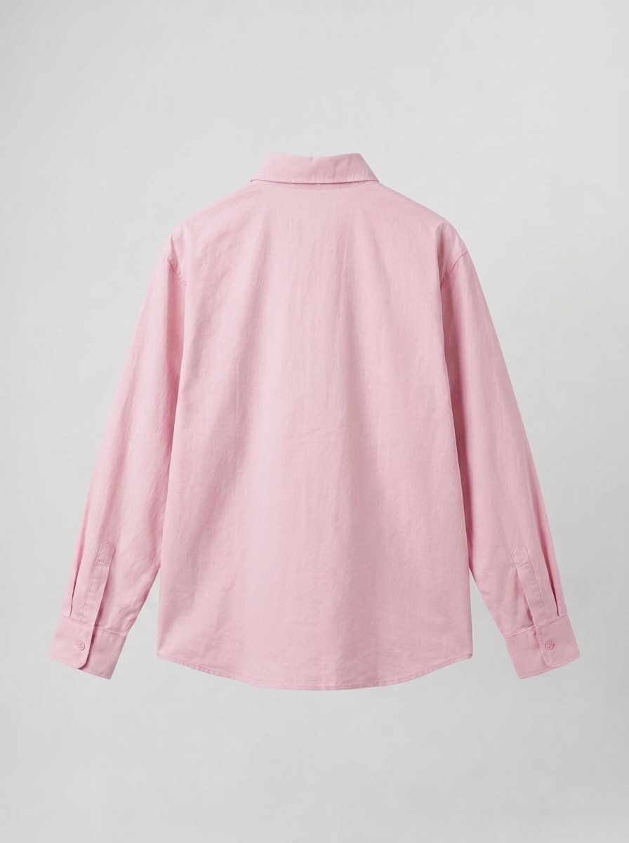Erkek Dokulu Dolgun Oversize Gömlek Pembe