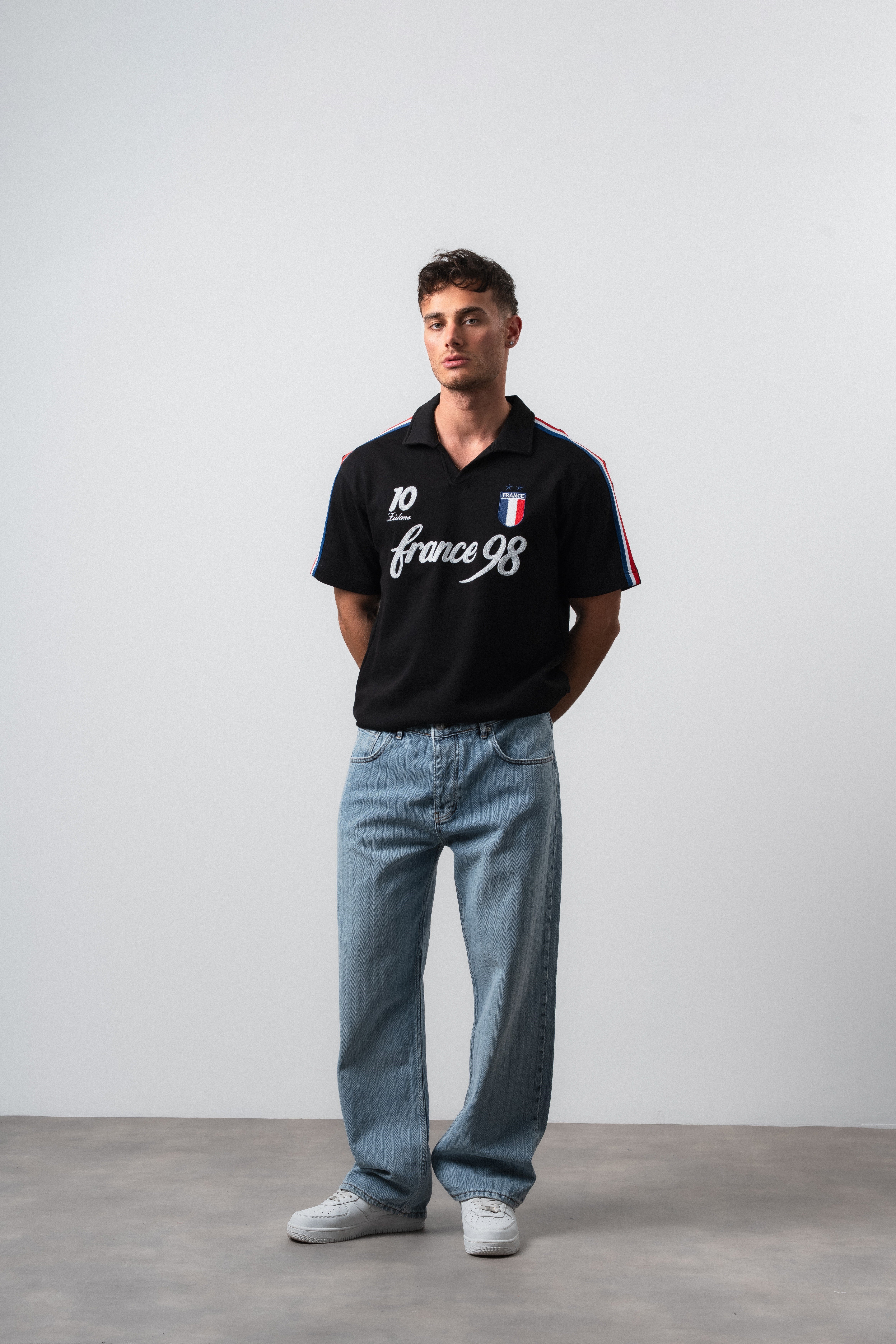 Erkek Equipe Dünya Kupası Regular Fit Polo Yaka Taraftar T-Shirt Siyah