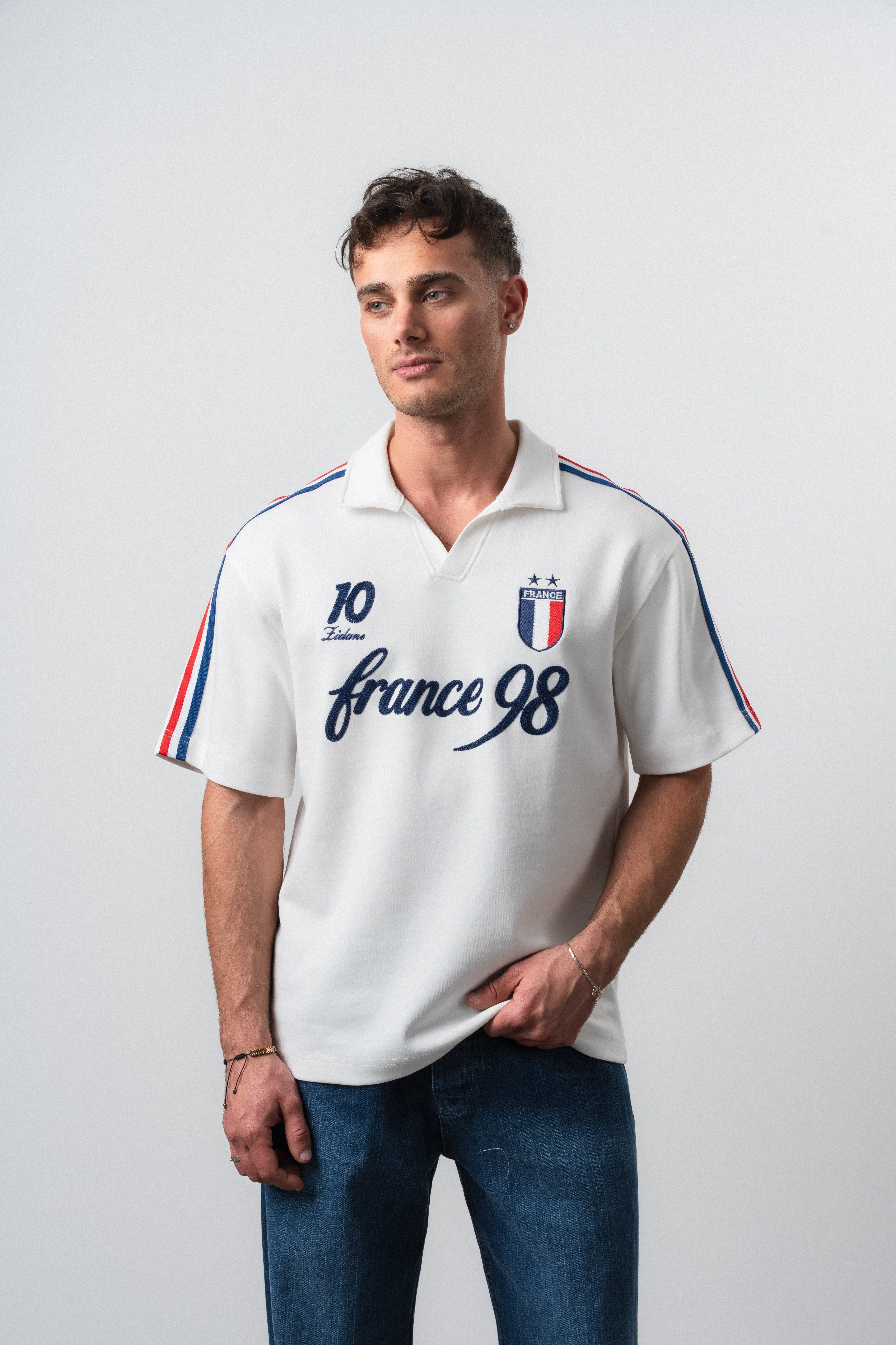Erkek Equipe Dünya Kupası Regular Fit Polo Yaka Taraftar T-Shirt Ekru