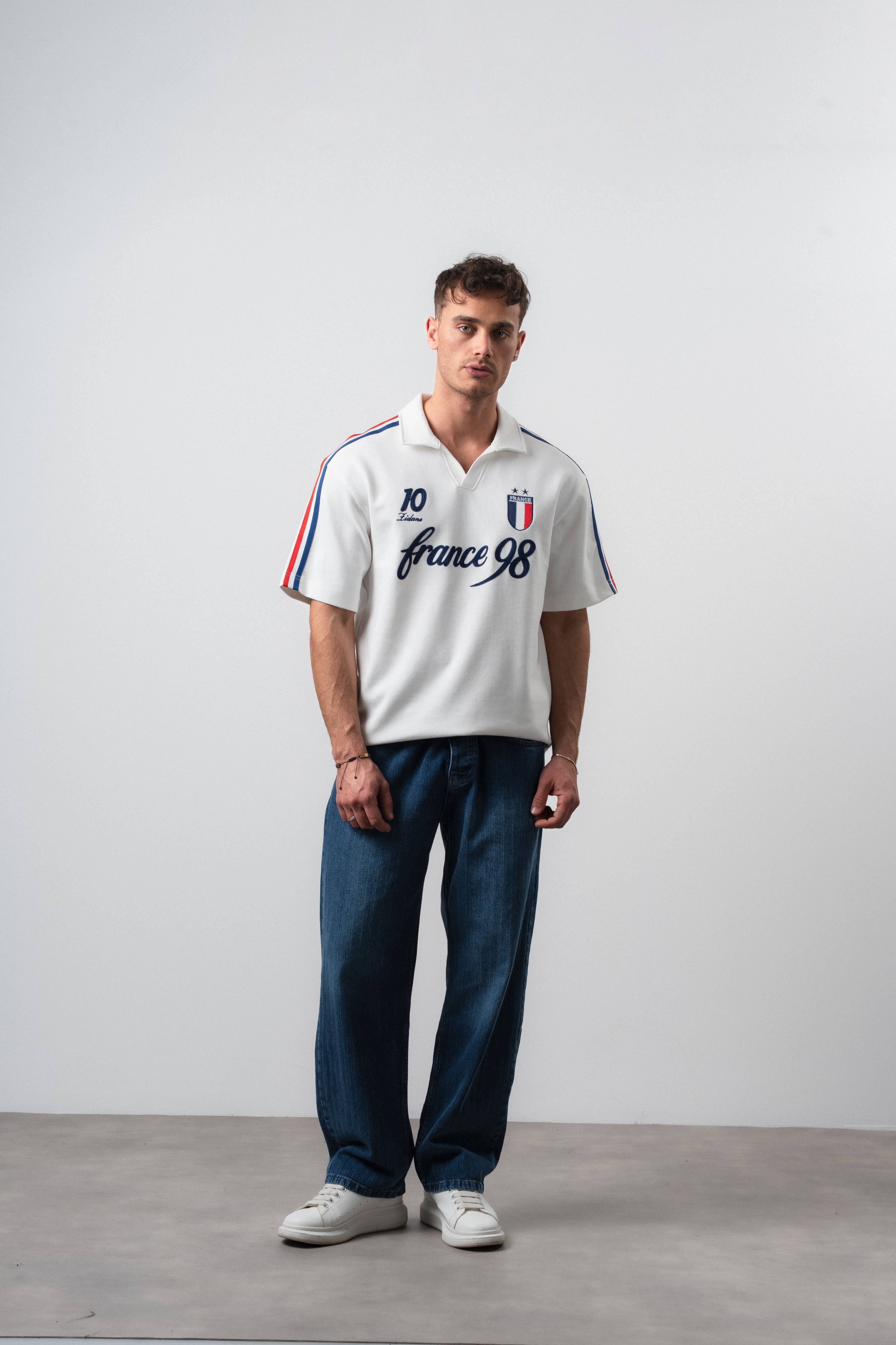 Erkek Equipe Dünya Kupası Regular Fit Polo Yaka Taraftar T-Shirt Ekru