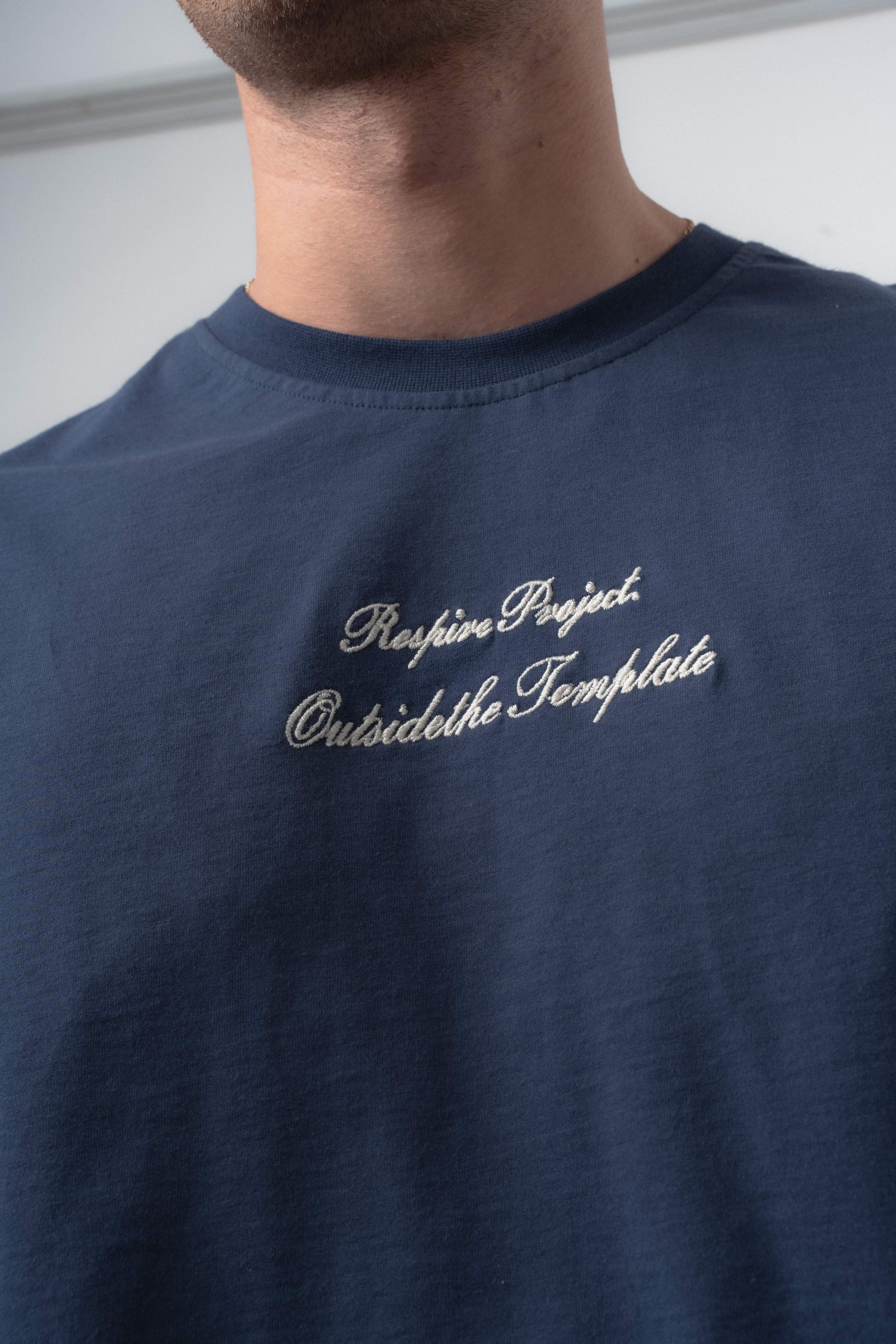 Erkek Far From Basic Nakışlı Oversize T-Shirt Lacivert