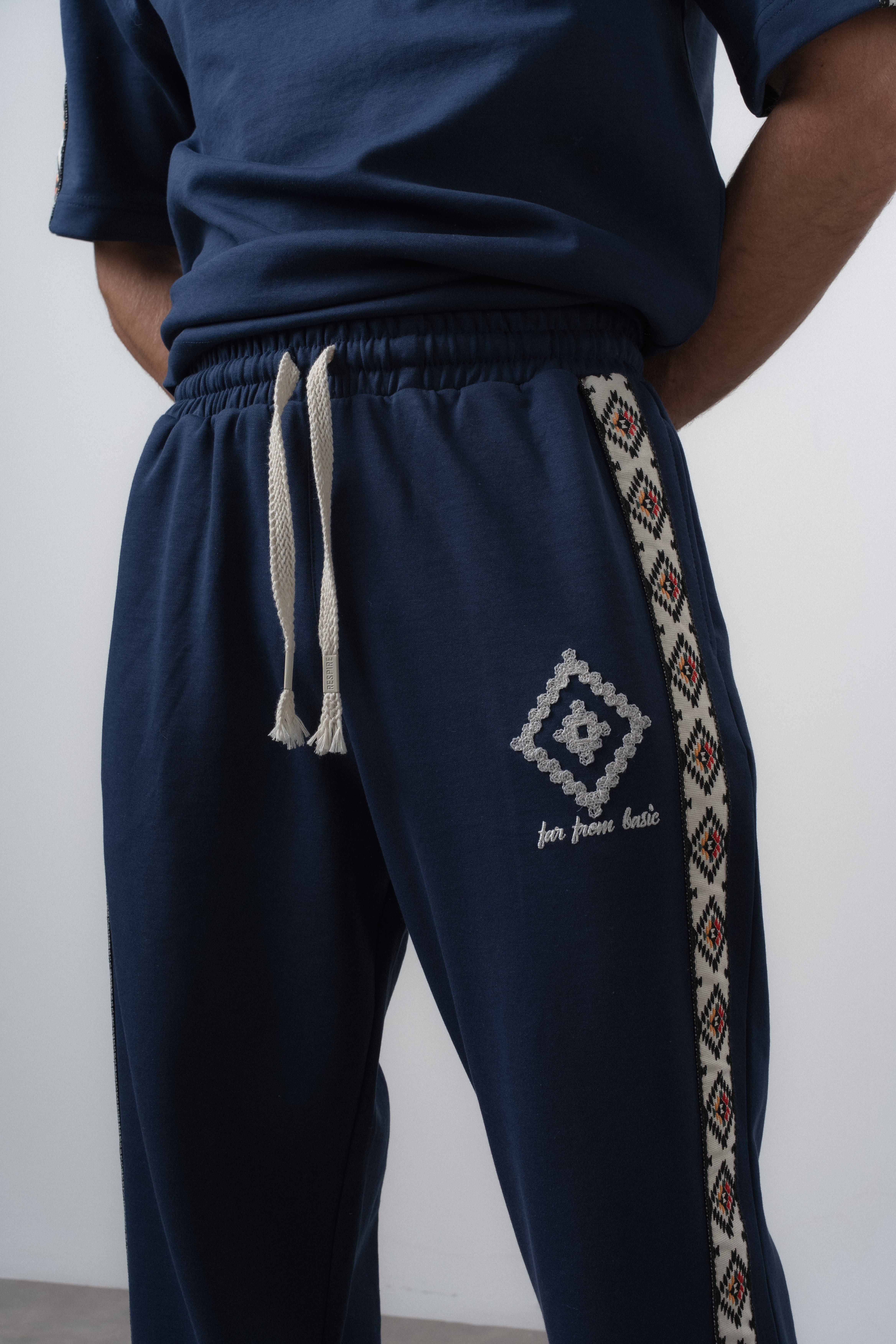 Erkek Far From Basic Şerit Detaylı Baggy Eşofman Altı Lacivert