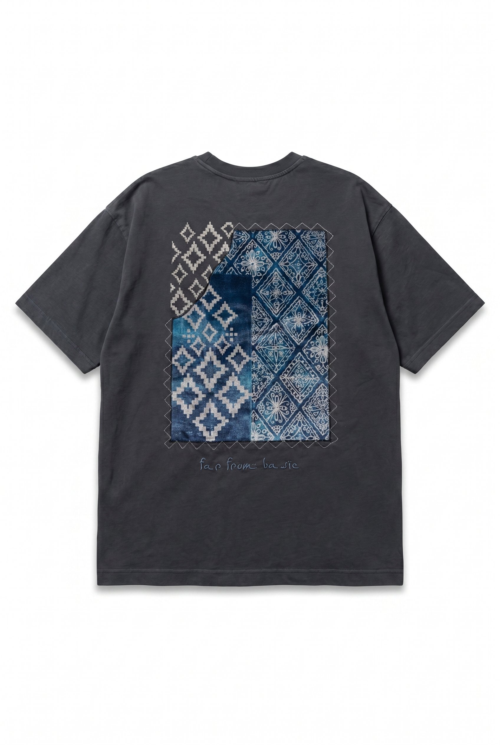 Erkek FFB Nakış Detaylı Oversize T-Shirt Füme