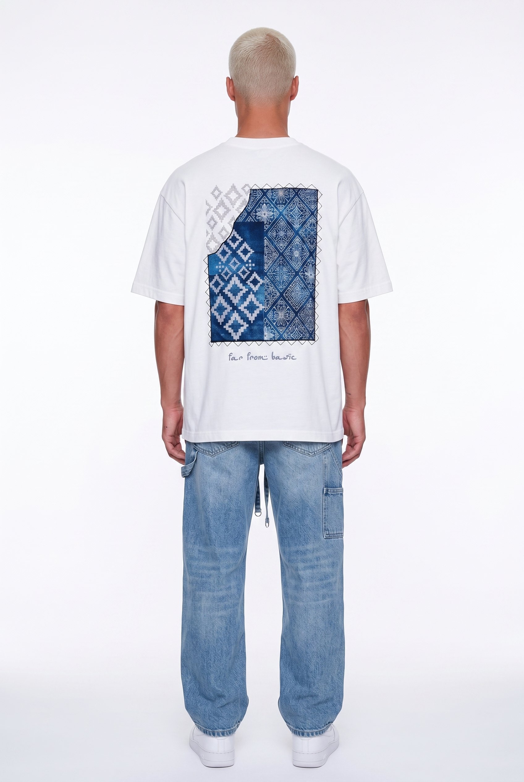 Erkek FFB Nakış Detaylı Oversize T-Shirt Ekru