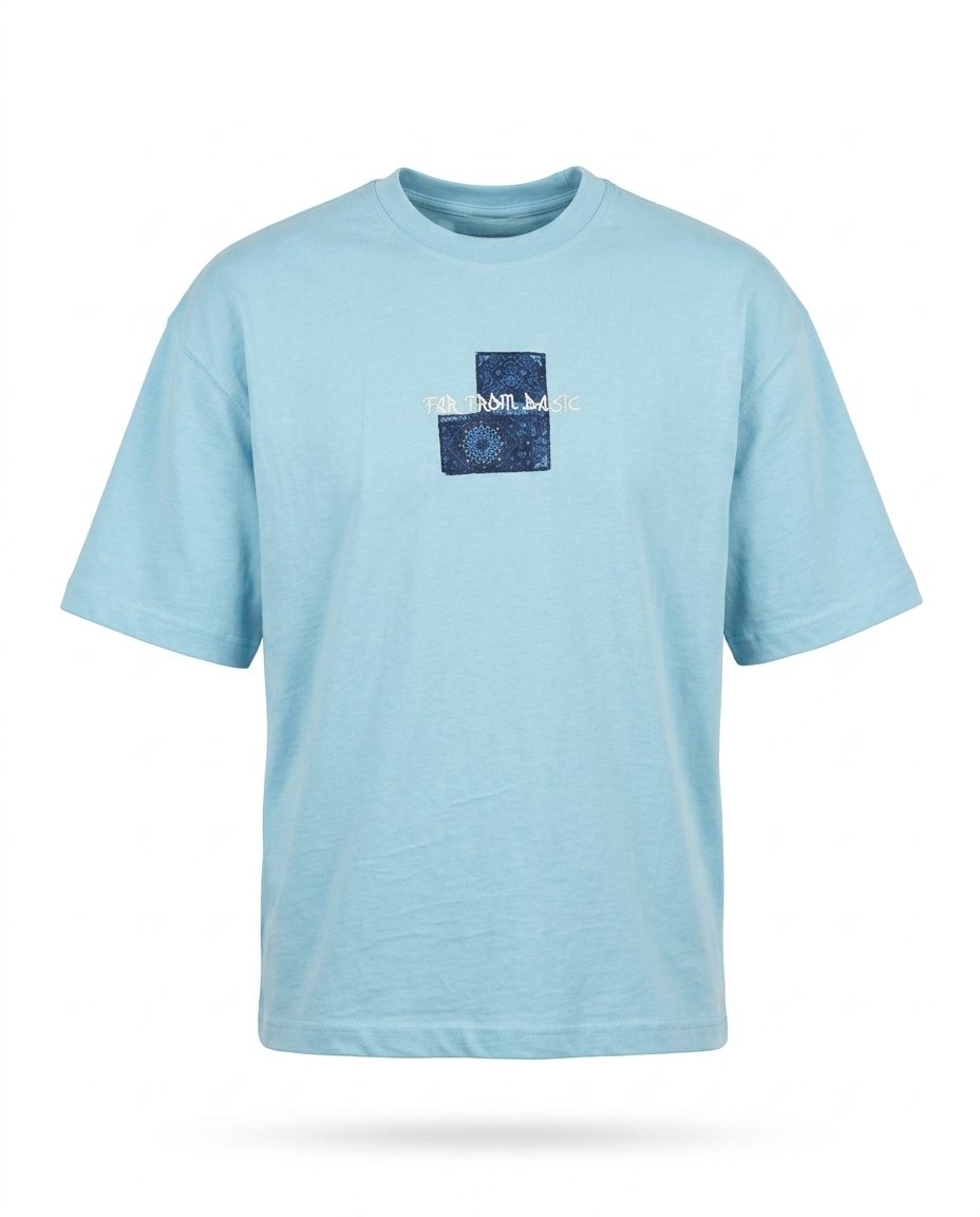 Erkek FFB Patch Oversize T-Shirt Bebe Mavi
