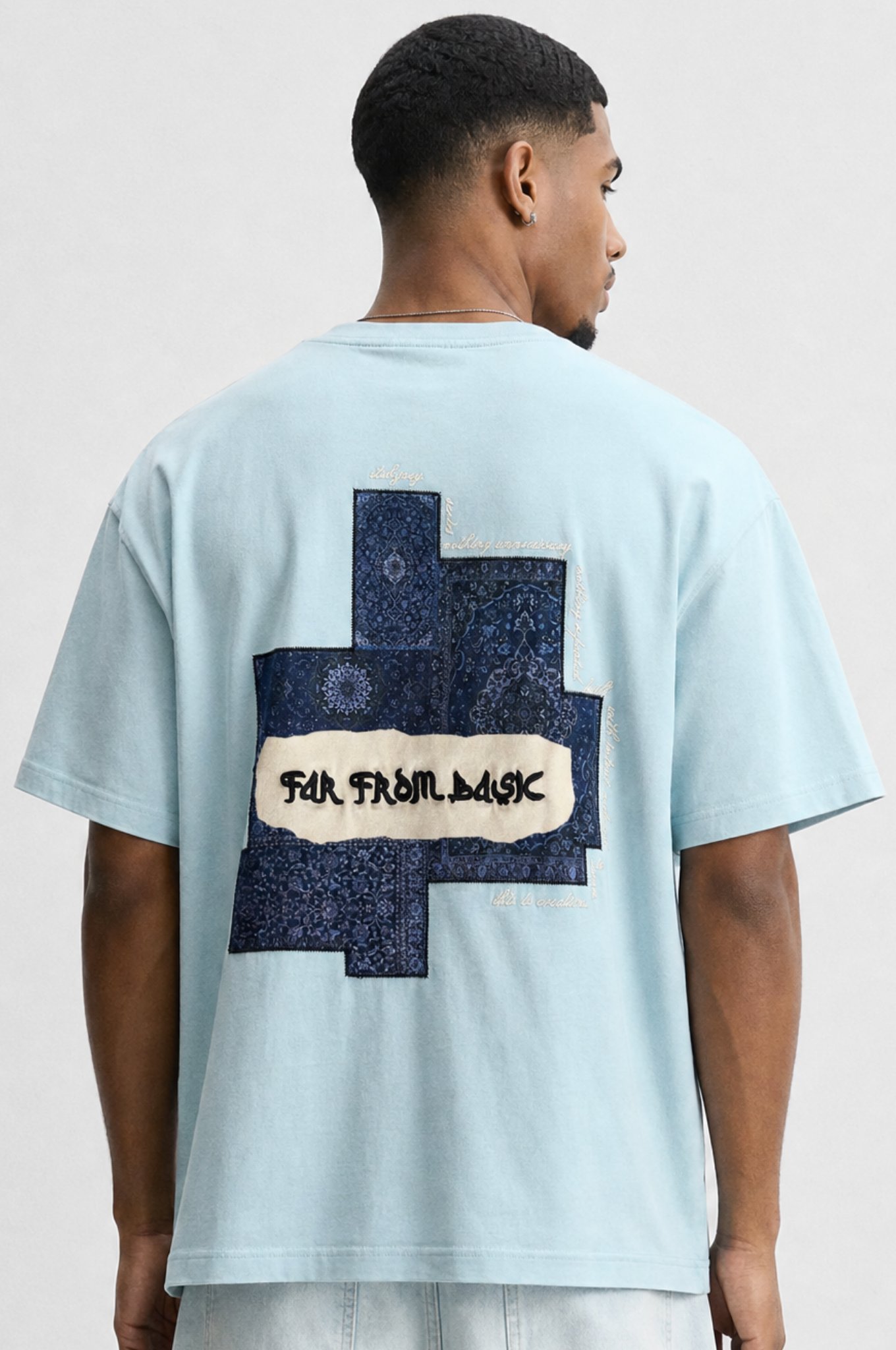 Erkek FFB Patch Oversize T-Shirt Bebe Mavi