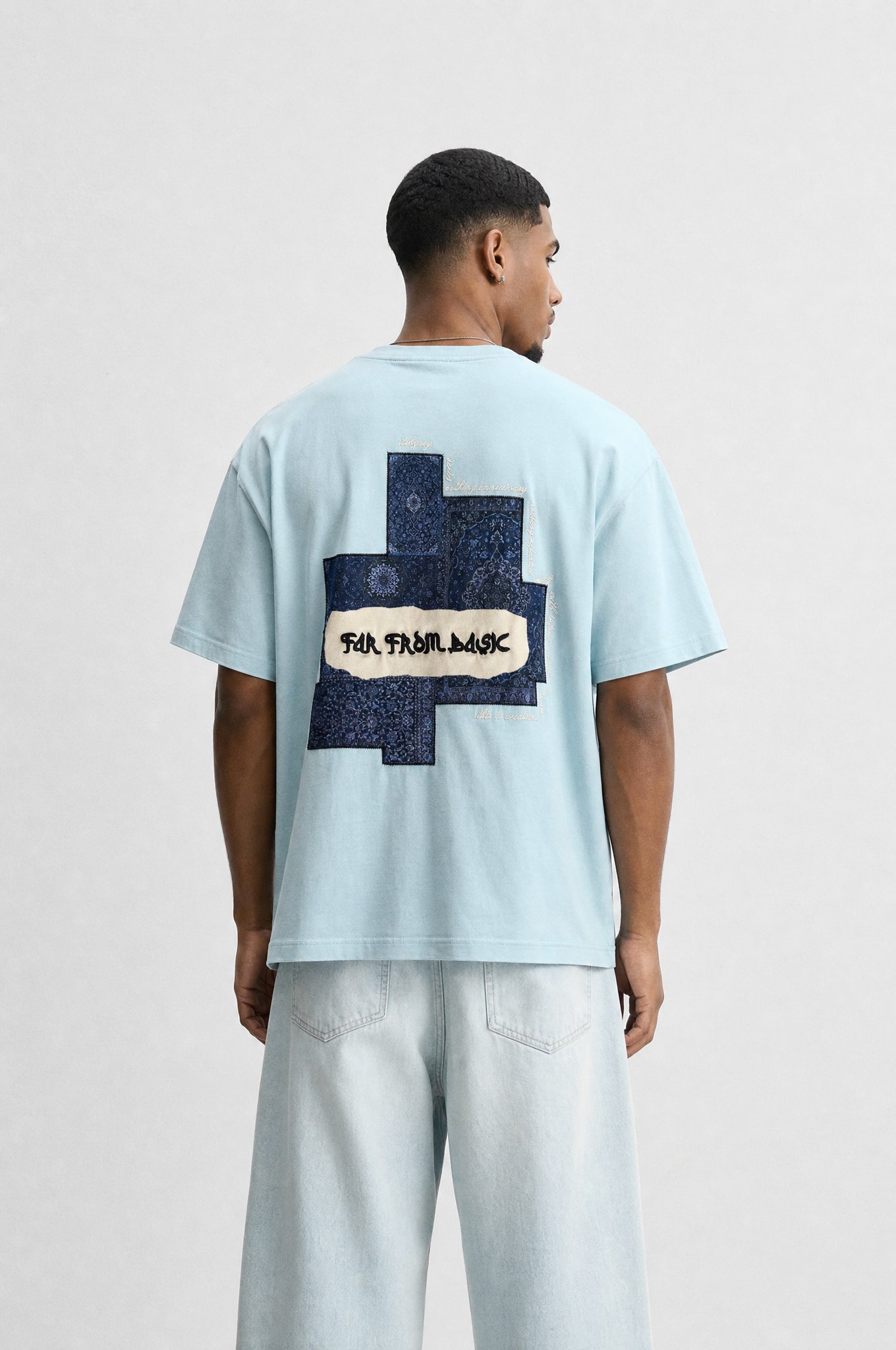 Erkek FFB Patch Oversize T-Shirt Bebe Mavi
