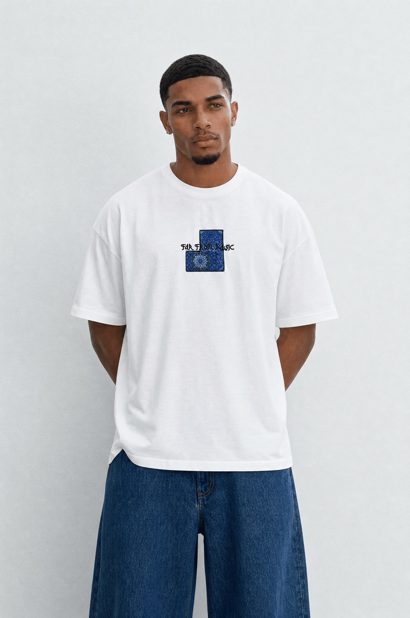 Erkek FFB Patch Oversize T-Shirt Ekru