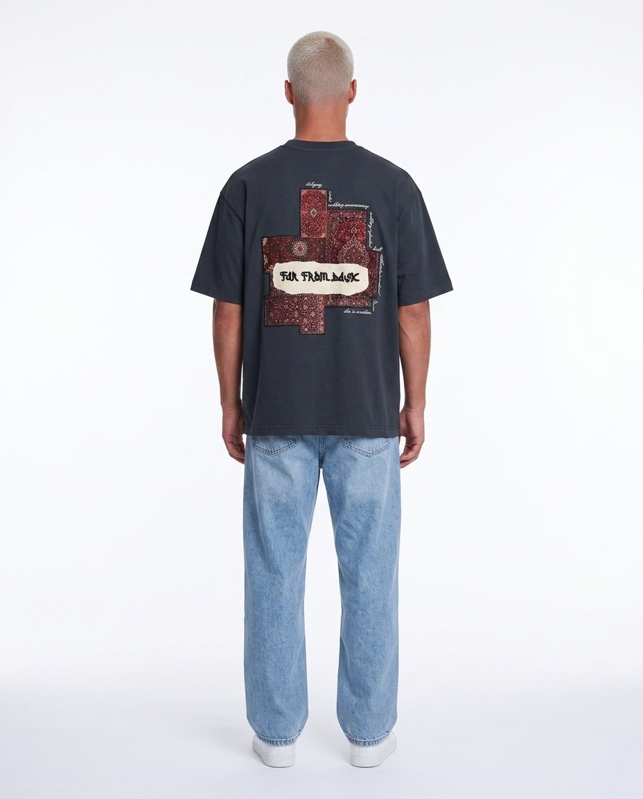 Erkek FFB Patch Oversize T-Shirt Füme