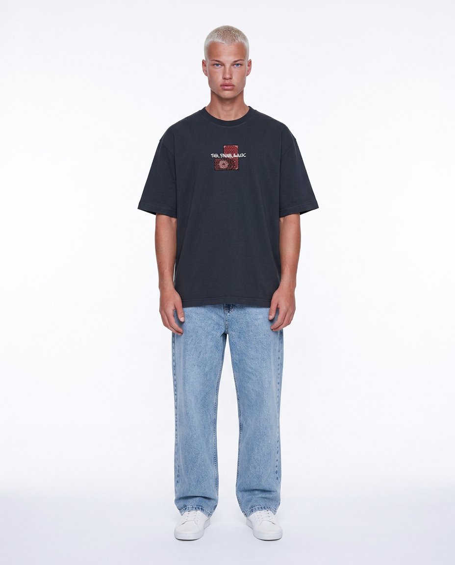 Erkek FFB Patch Oversize T-Shirt Füme