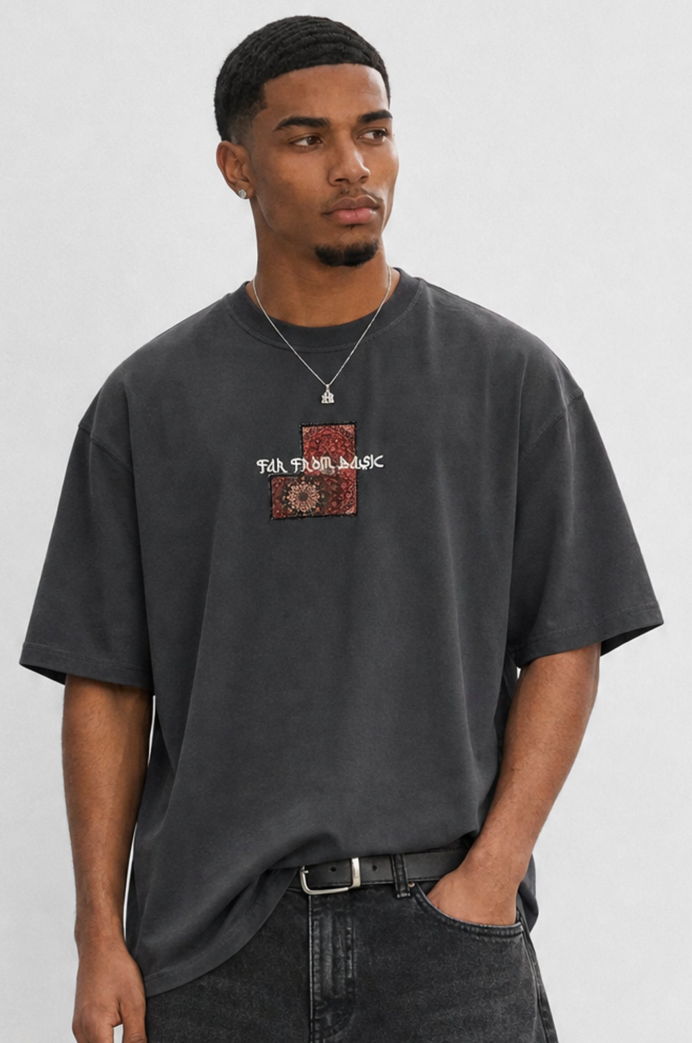 Erkek FFB Patch Oversize T-Shirt Füme