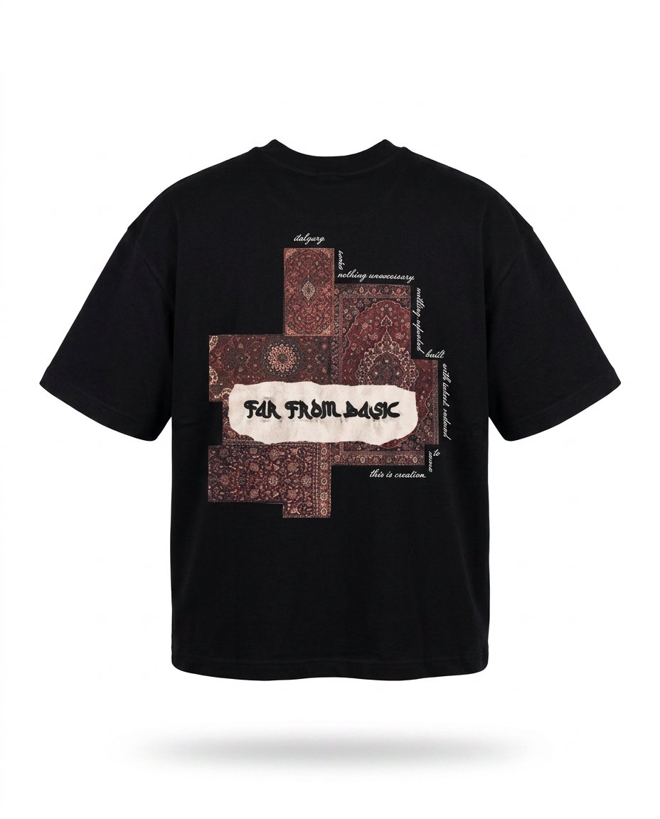 Erkek FFB Patch Oversize T-Shirt Siyah