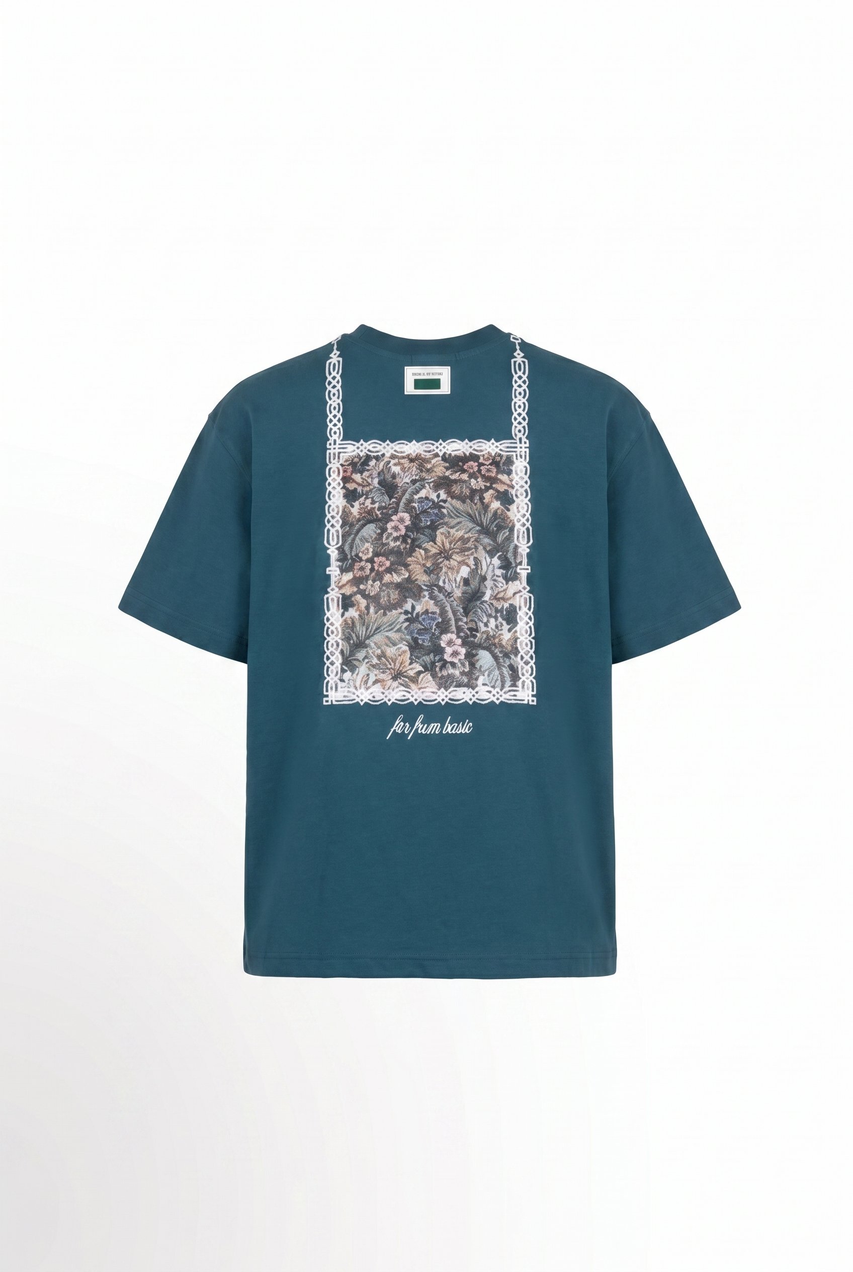 Erkek FFB Vintage Nakışlı Oversize T-Shirt Zümrüt