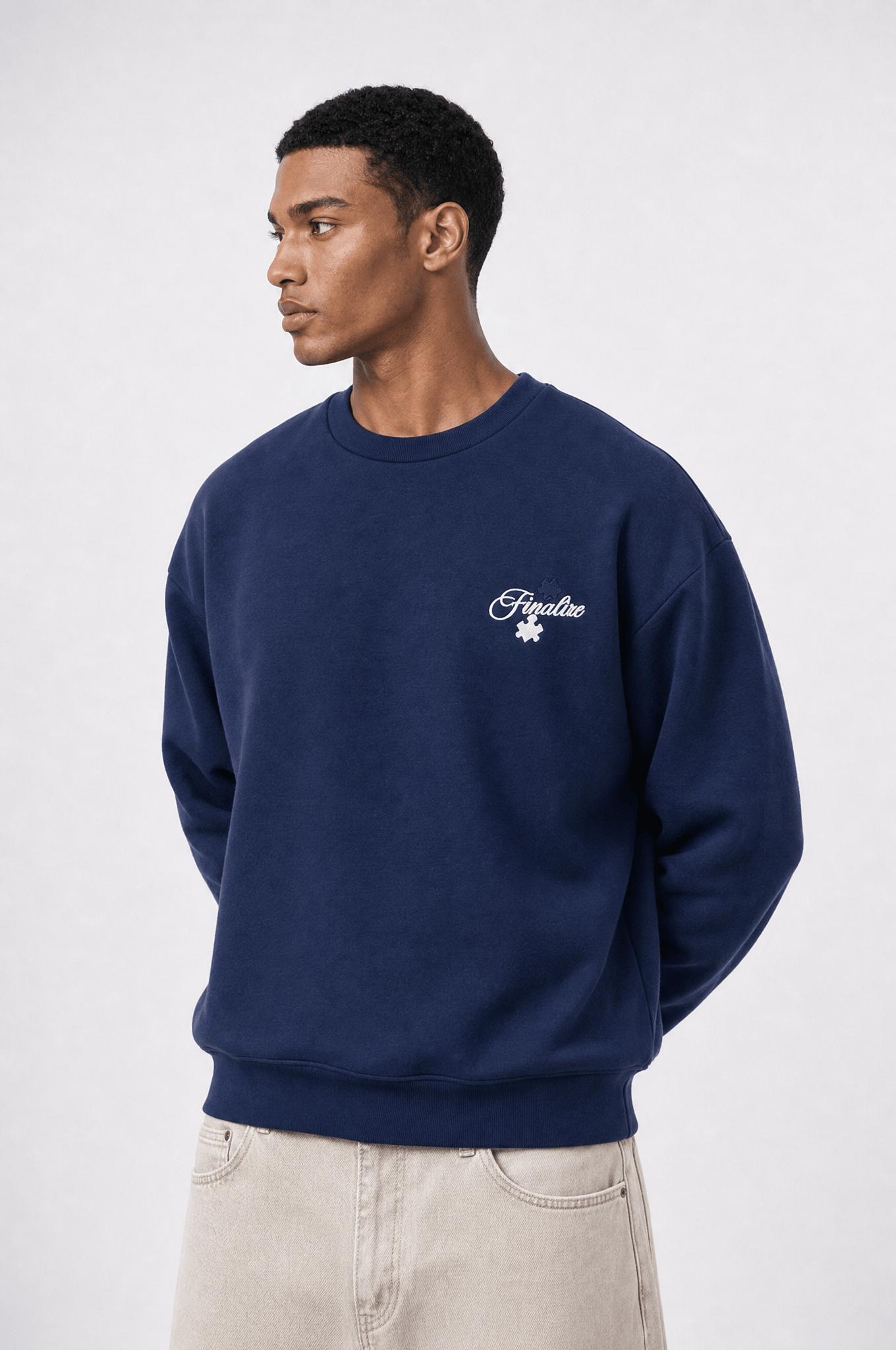 Erkek Finalize Patch Detaylı Oversize Sweatshirt Lacivert