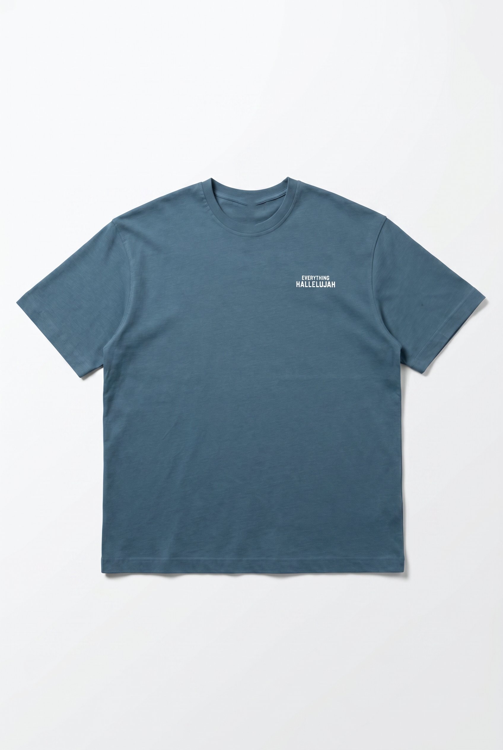 Erkek Hallelujah Baskılı Oversize T-Shirt Petrol