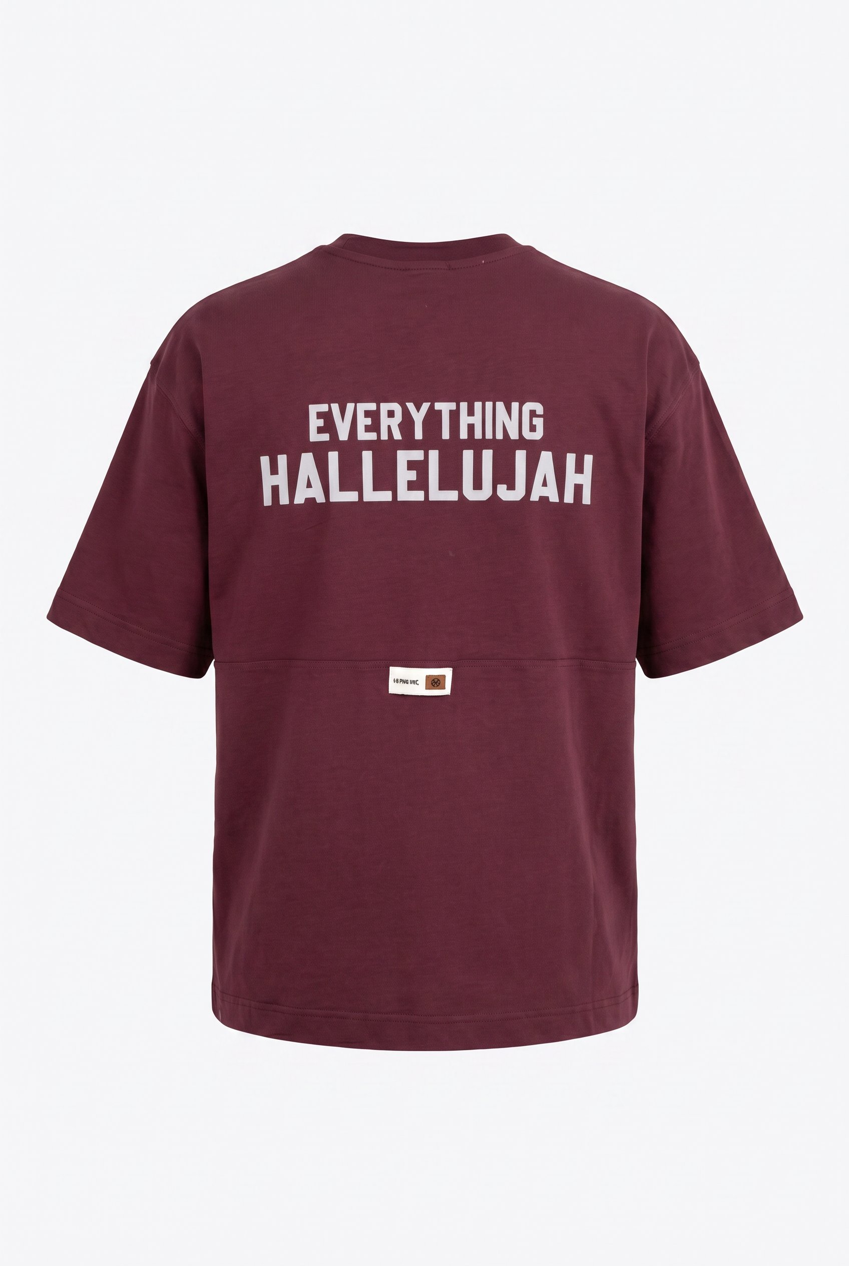 Erkek Hallelujah Baskılı Oversize T-Shirt Bordo