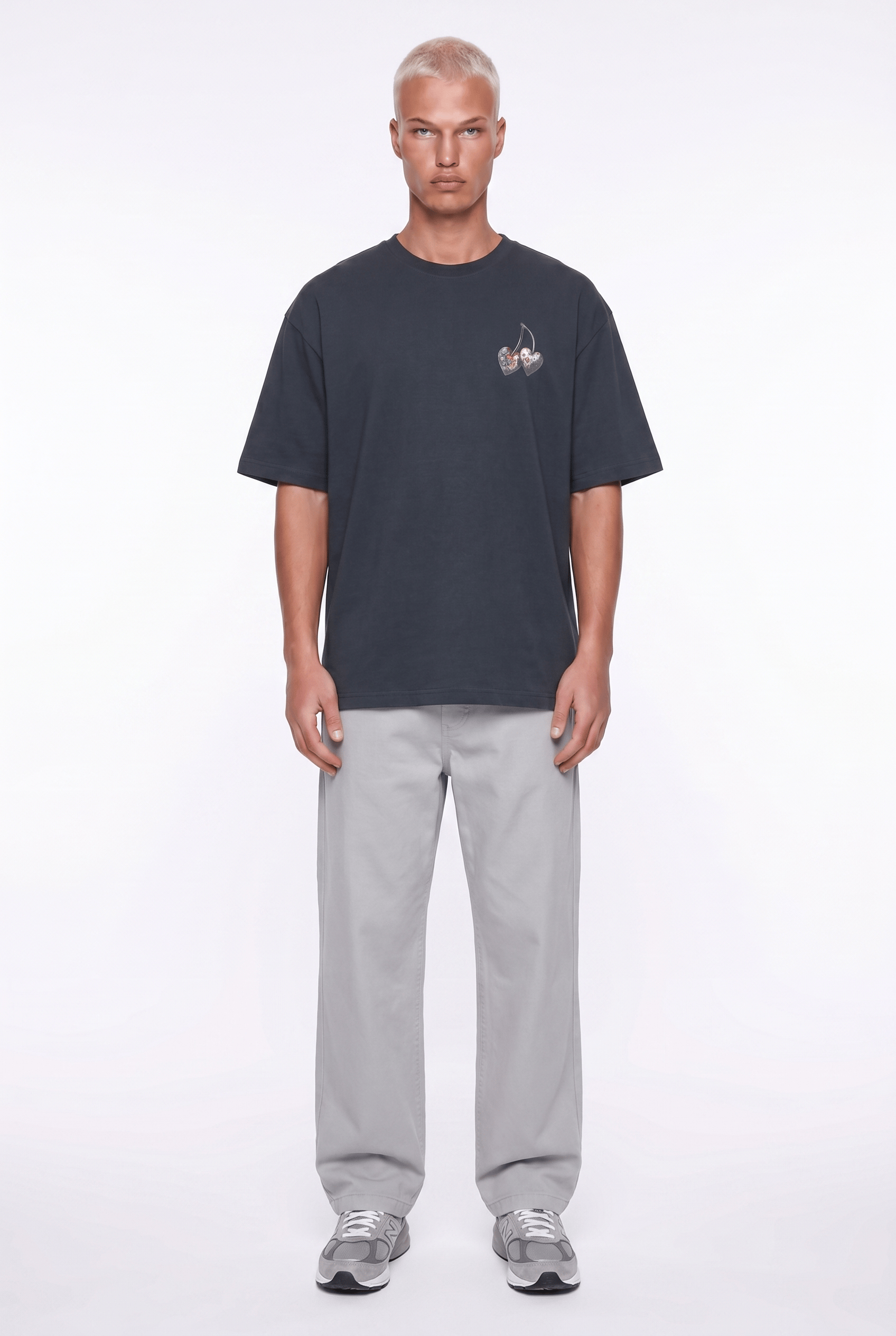Erkek Harvest Baskılı Oversize T-Shirt Siyah