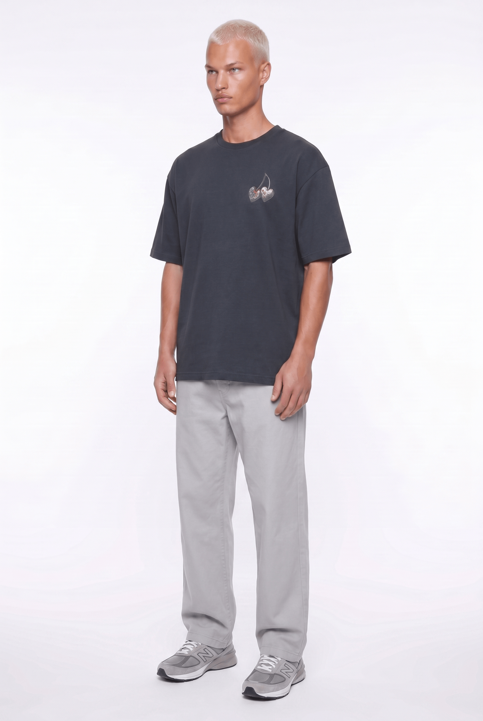Erkek Harvest Baskılı Oversize T-Shirt Siyah