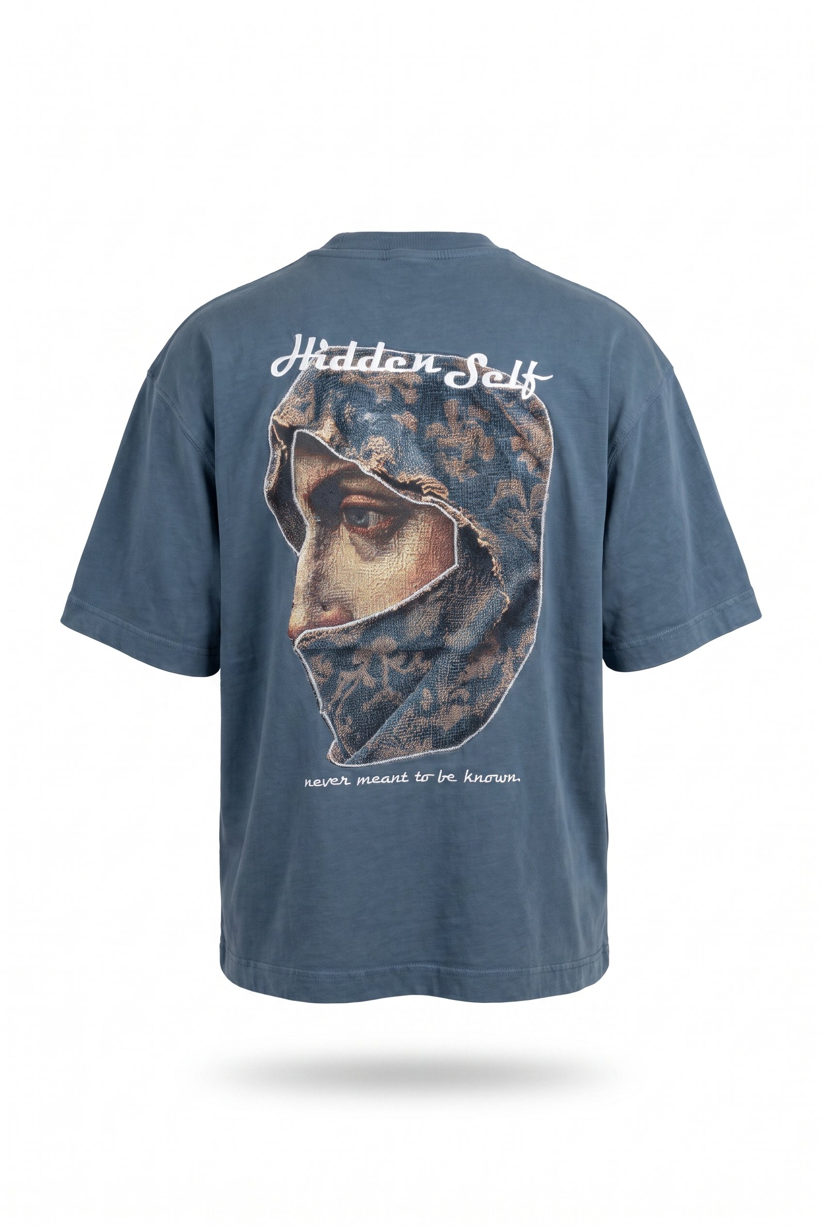 Erkek Hidden Self Baskılı Oversize T-Shirt Petrol