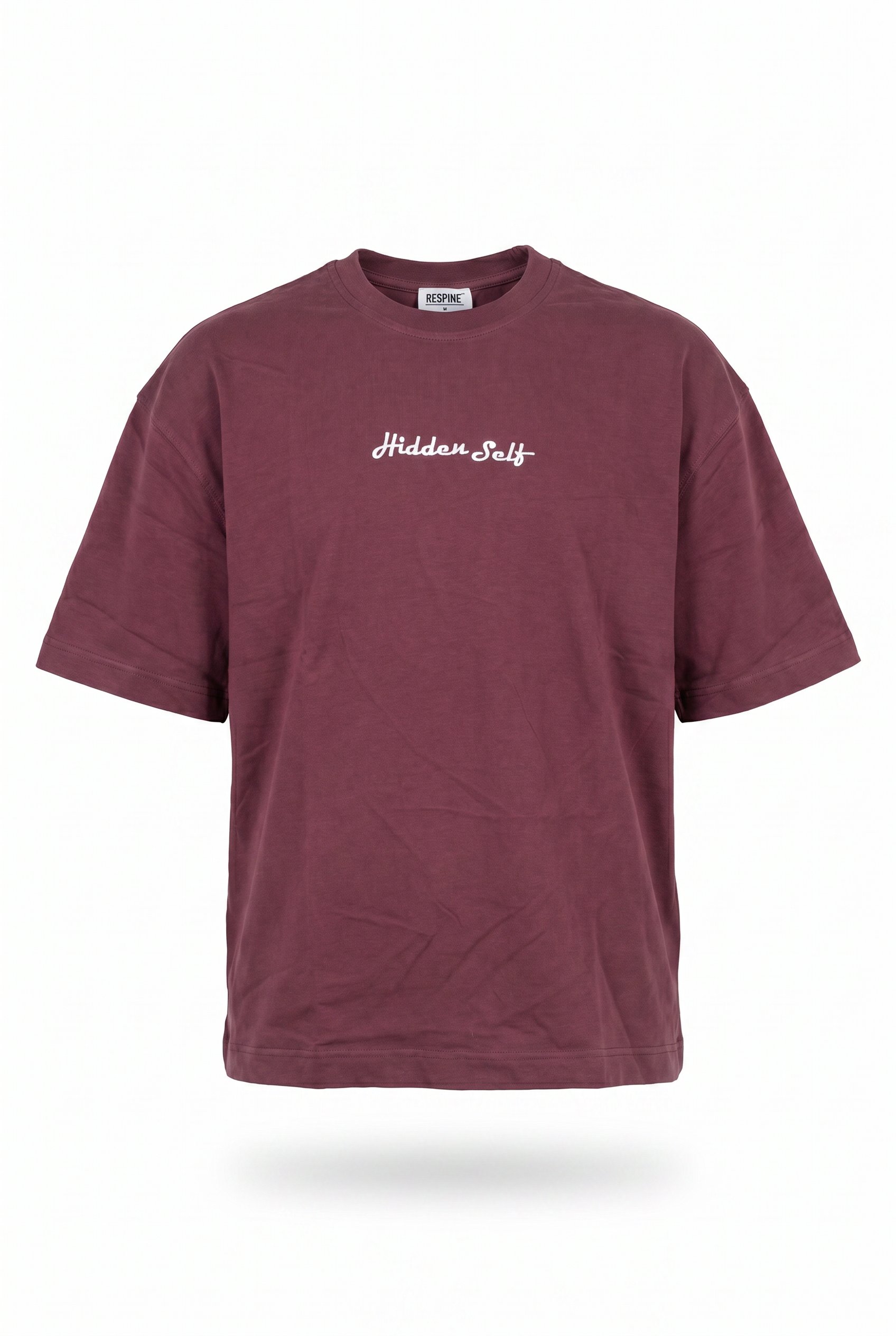 Erkek Hidden Self Baskılı Oversize T-Shirt Bordo