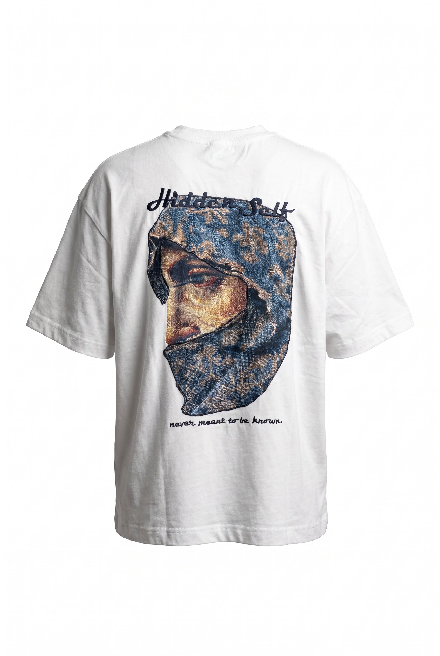 Erkek Hidden Self Baskılı Oversize T-Shirt Ekru