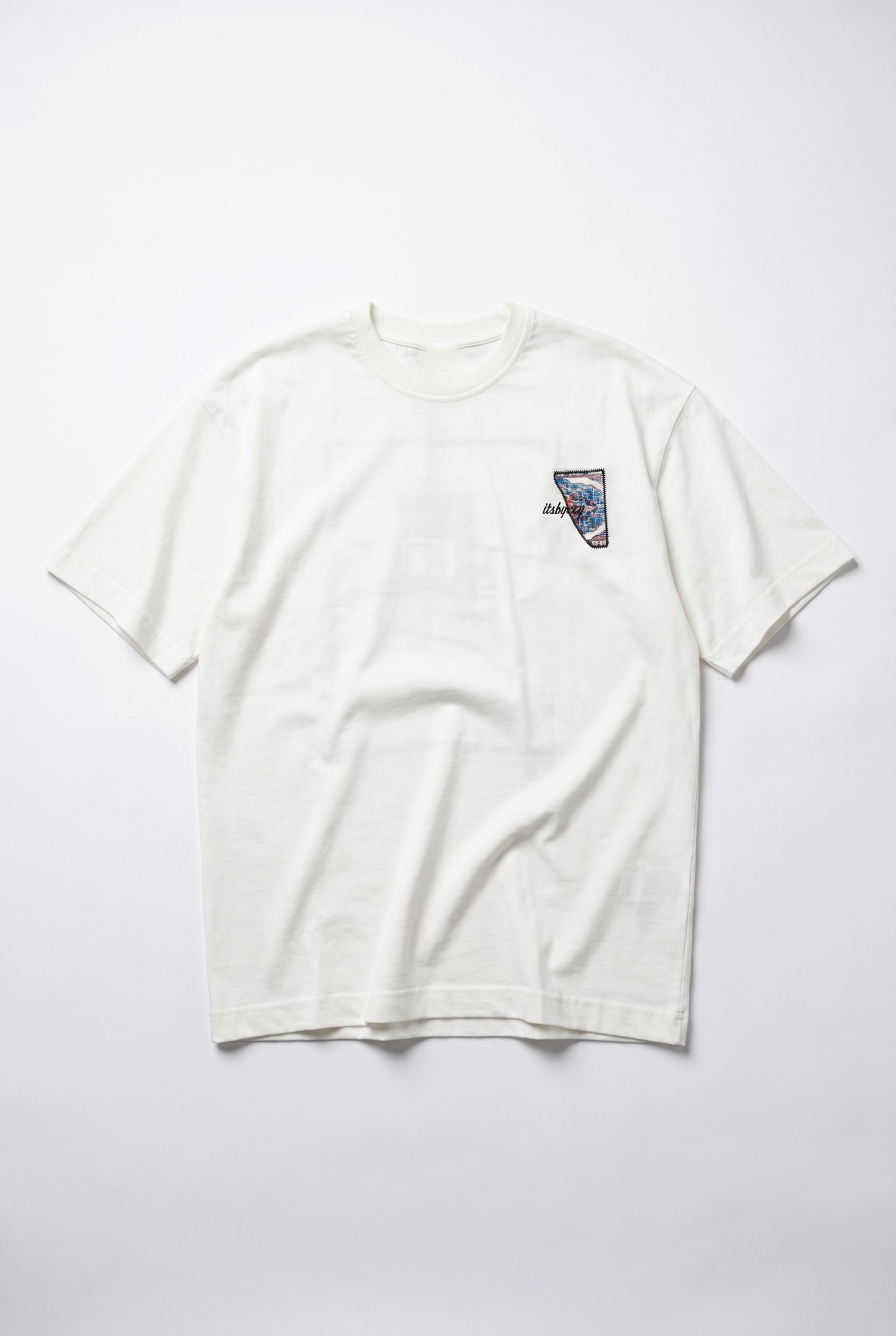 Erkek Itsbyzey Nakış Detaylı Oversize T-Shirt Ekru
