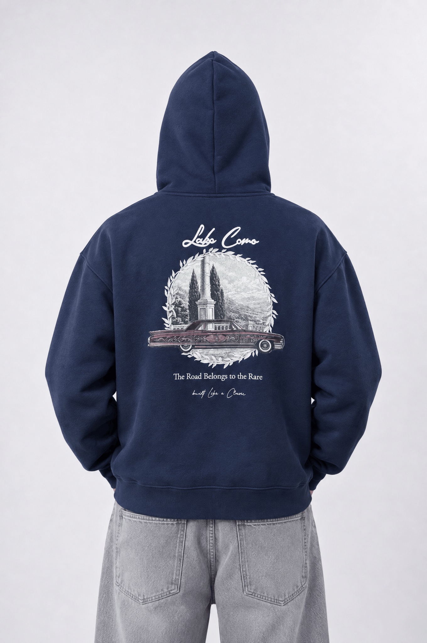 Erkek Lake Como Patch Detaylı Oversize Hoodie Lacivert