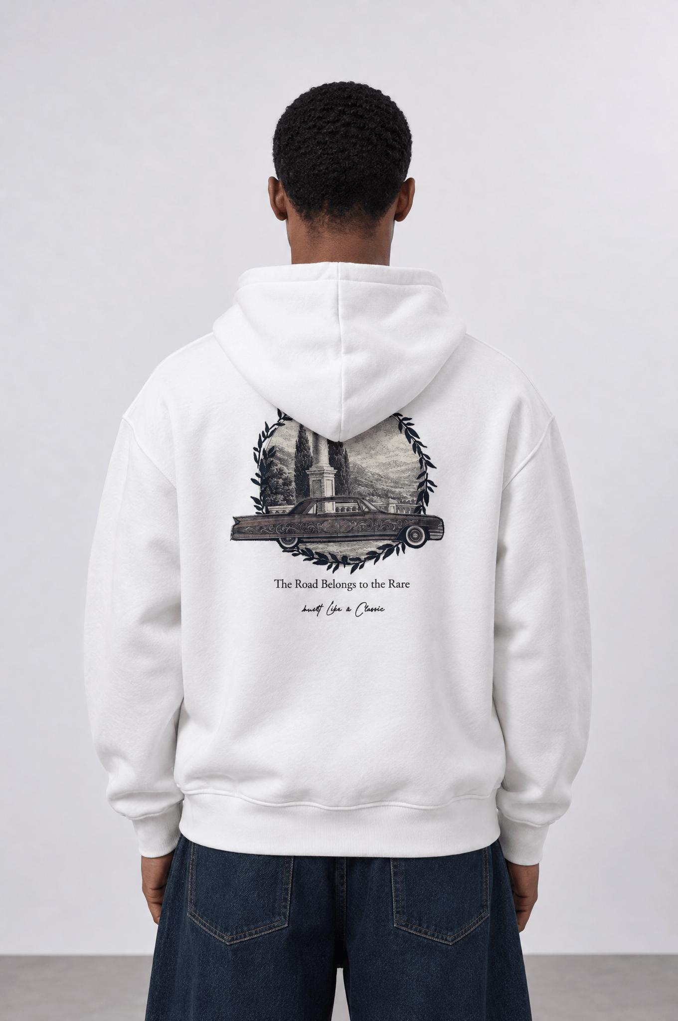 Erkek Lake Como Patch Detaylı Oversize Hoodie Ekru