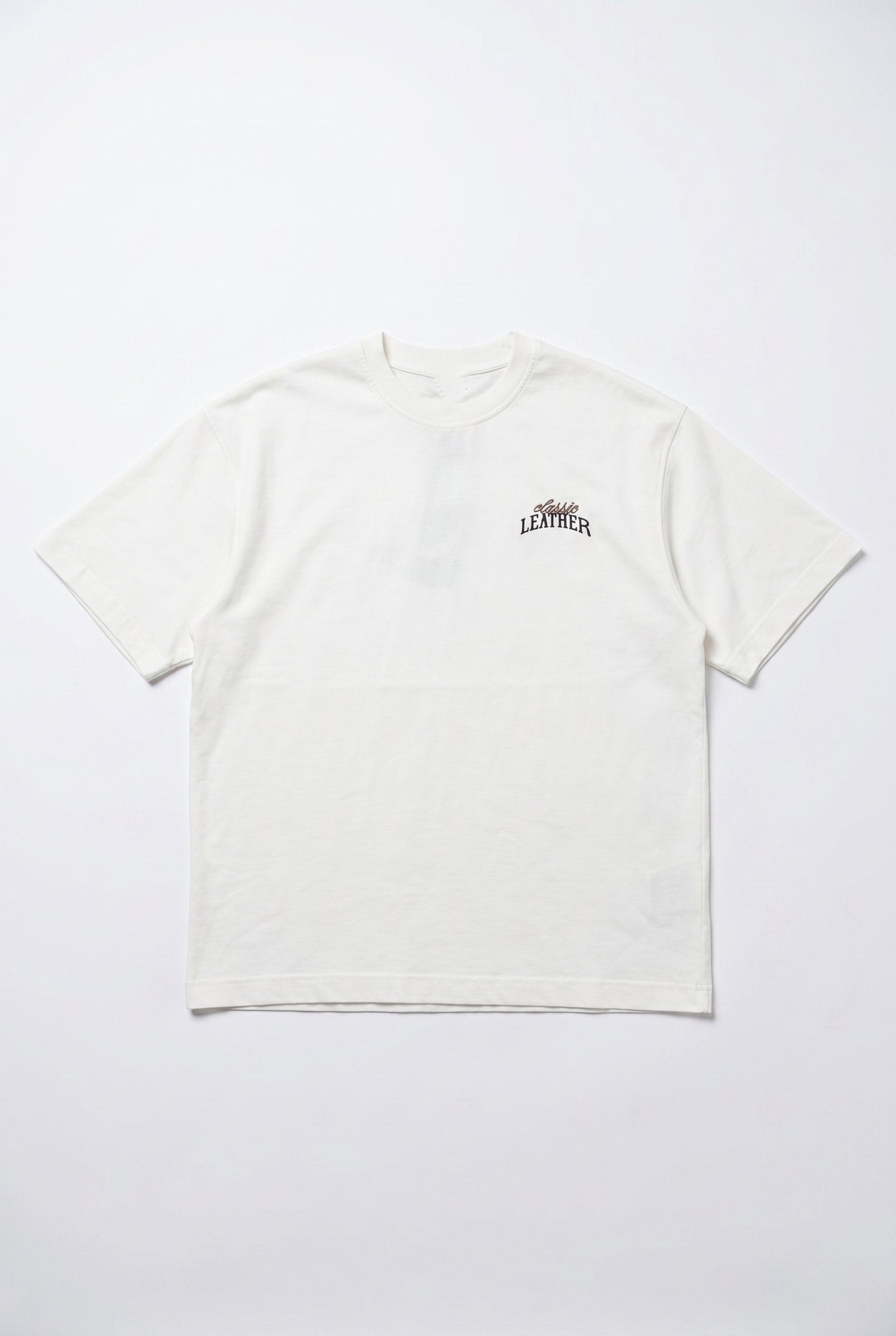 Erkek Leather Baskılı Oversize T-Shirt Ekru