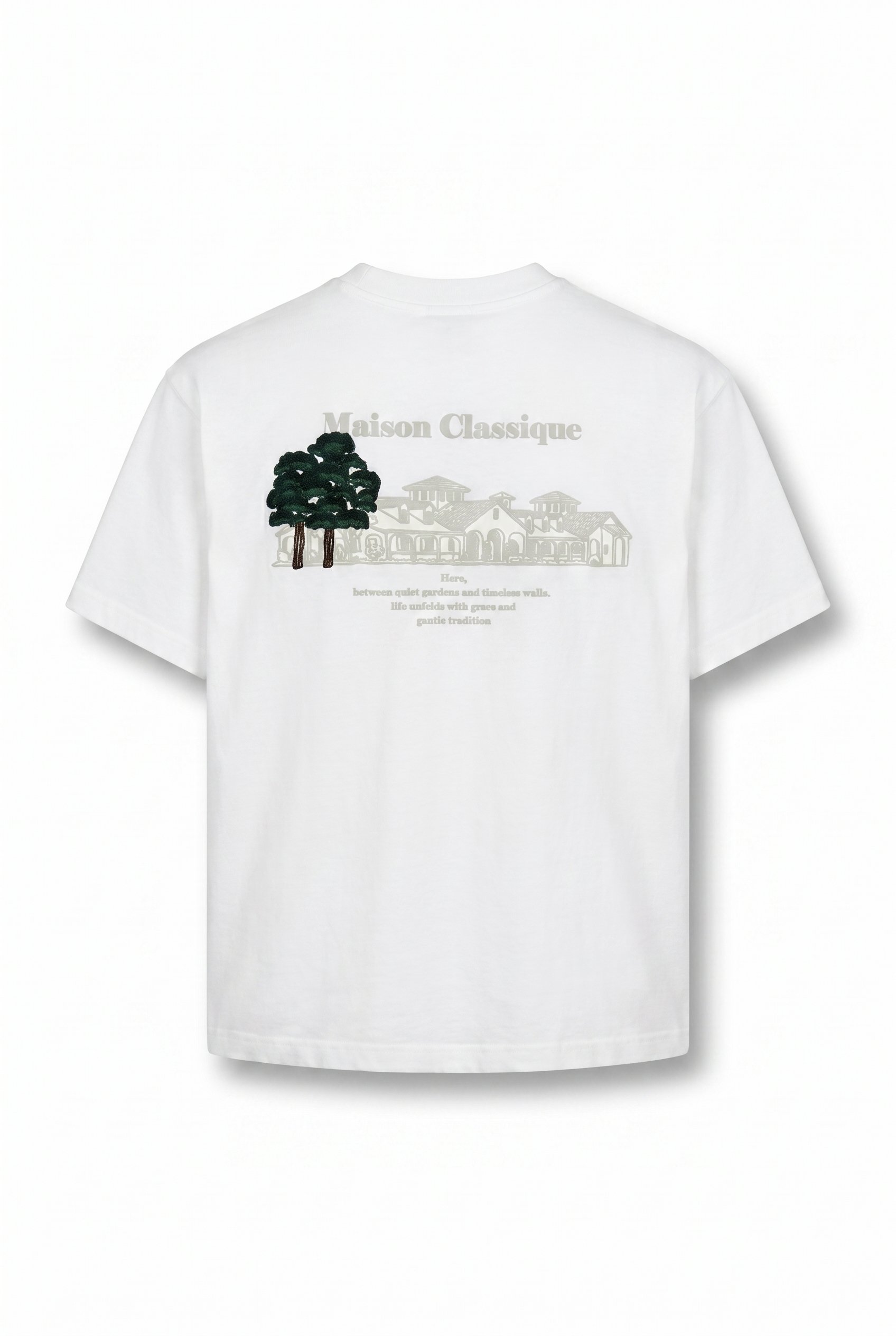 Erkek Maison Baskılı Oversize T-Shirt Ekru