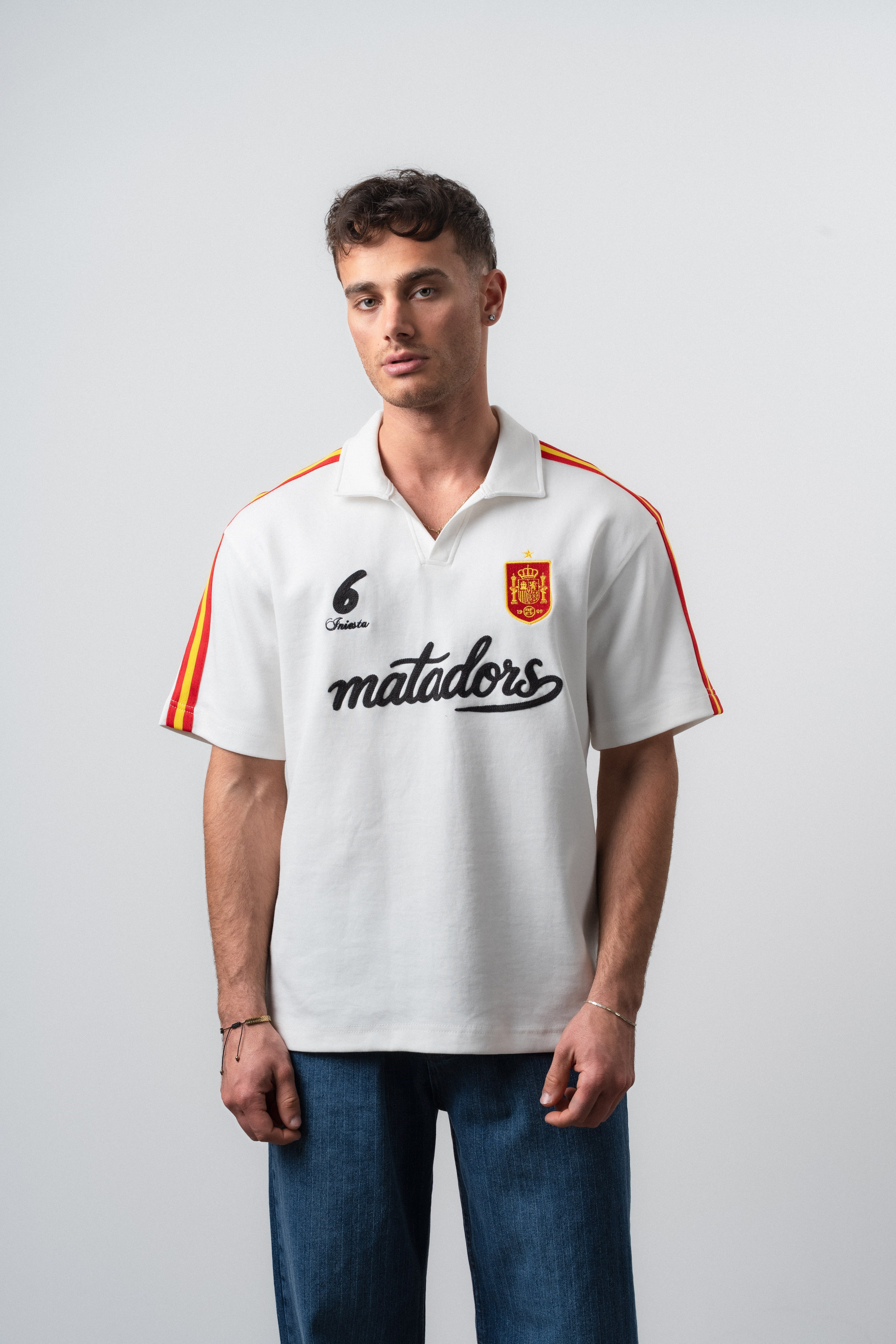 Erkek Matadors Dünya Kupası Regular Fit Polo Yaka Taraftar T-Shirt Ekru