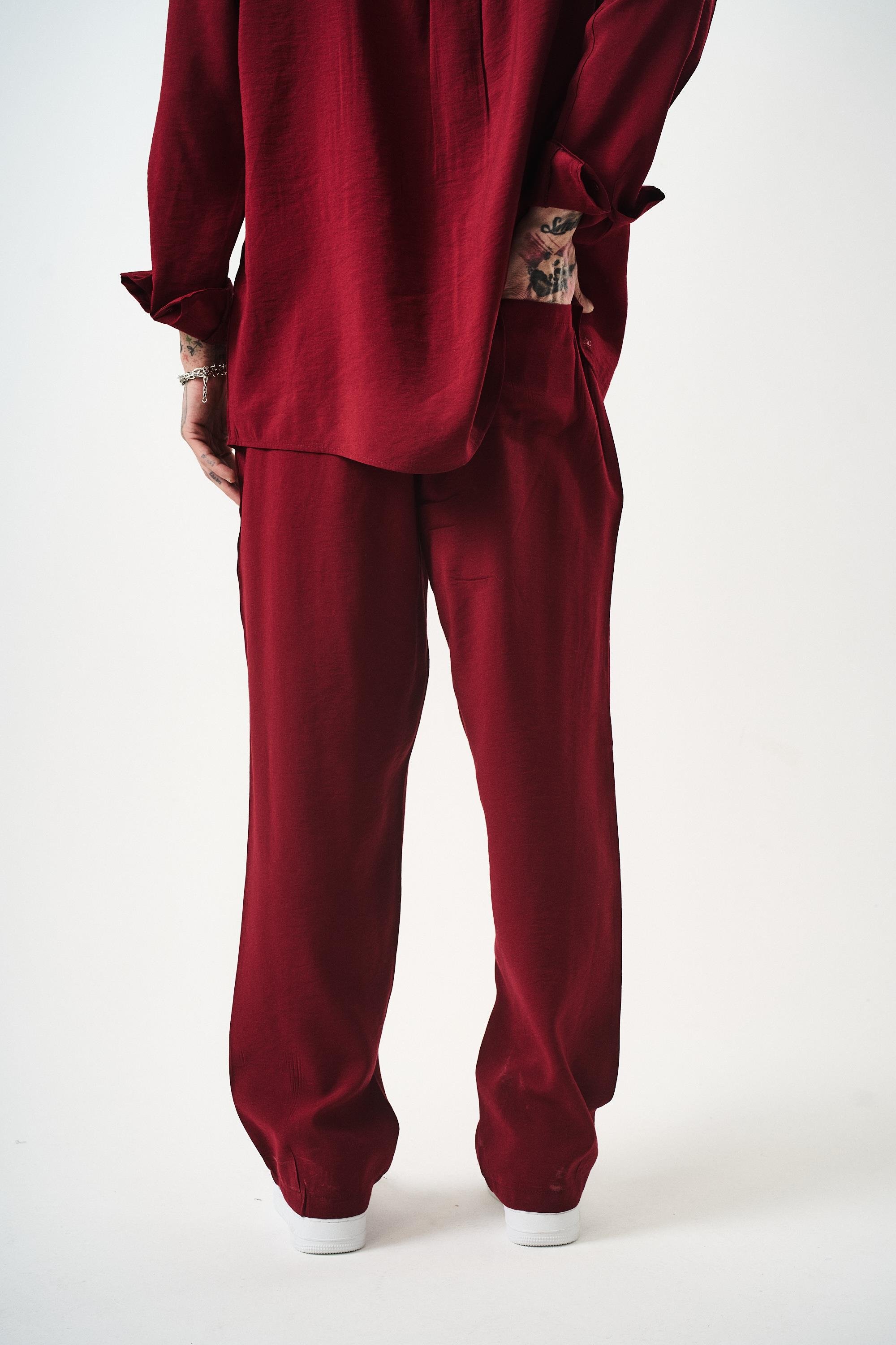 Erkek Modal Baggy Pantolon Bordo