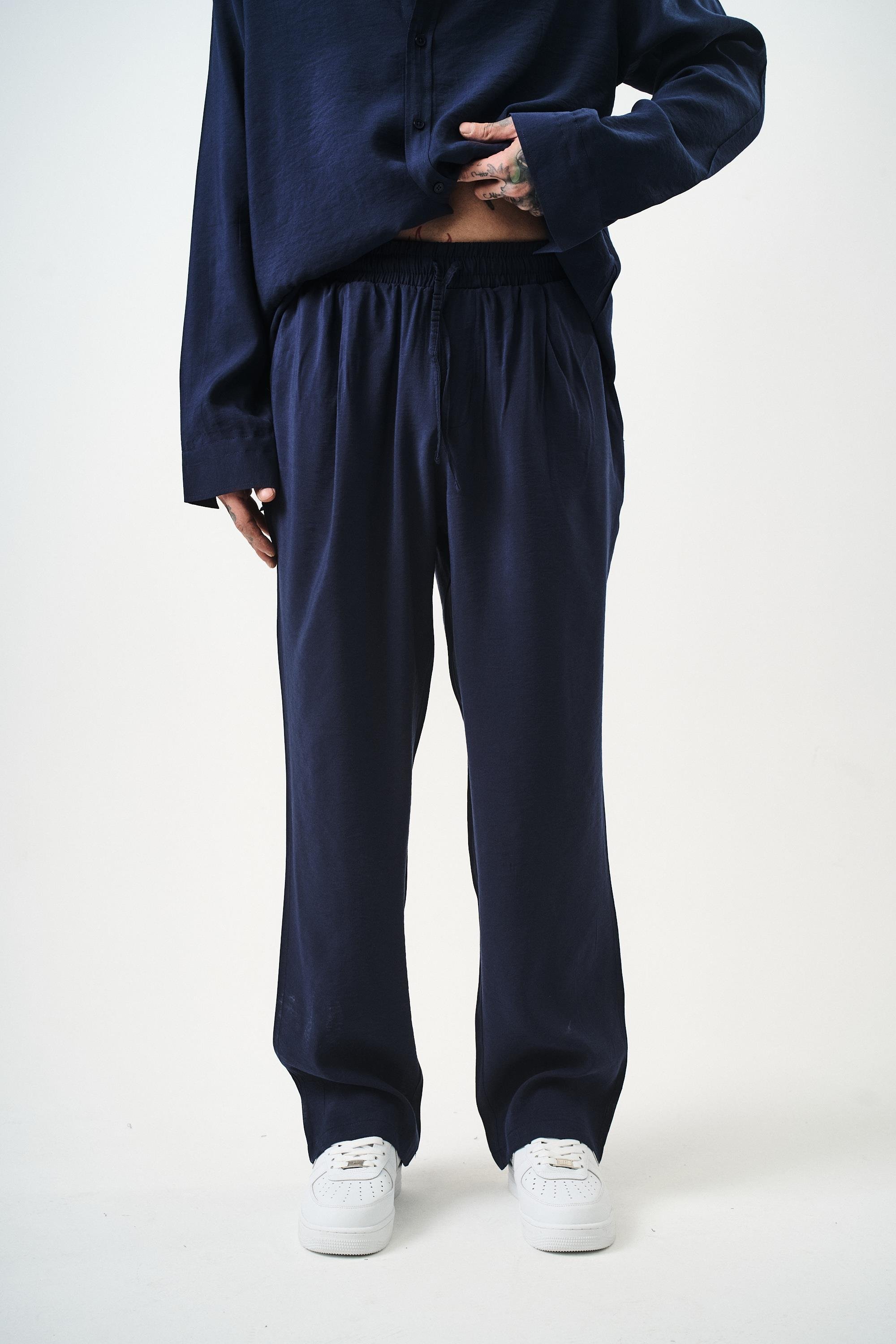 Erkek Modal Baggy Pantolon Lacivert