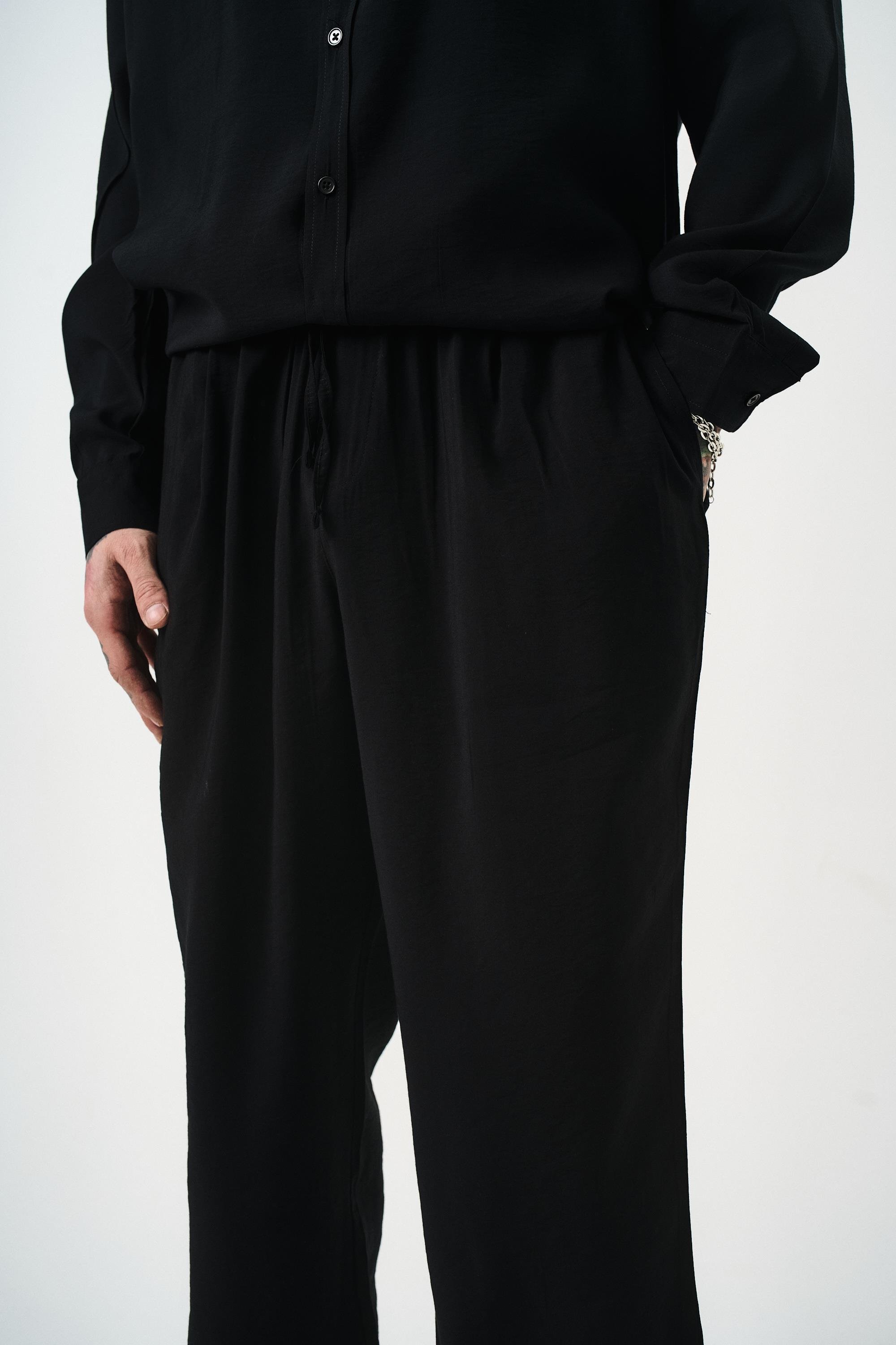 Erkek Modal Baggy Pantolon Siyah