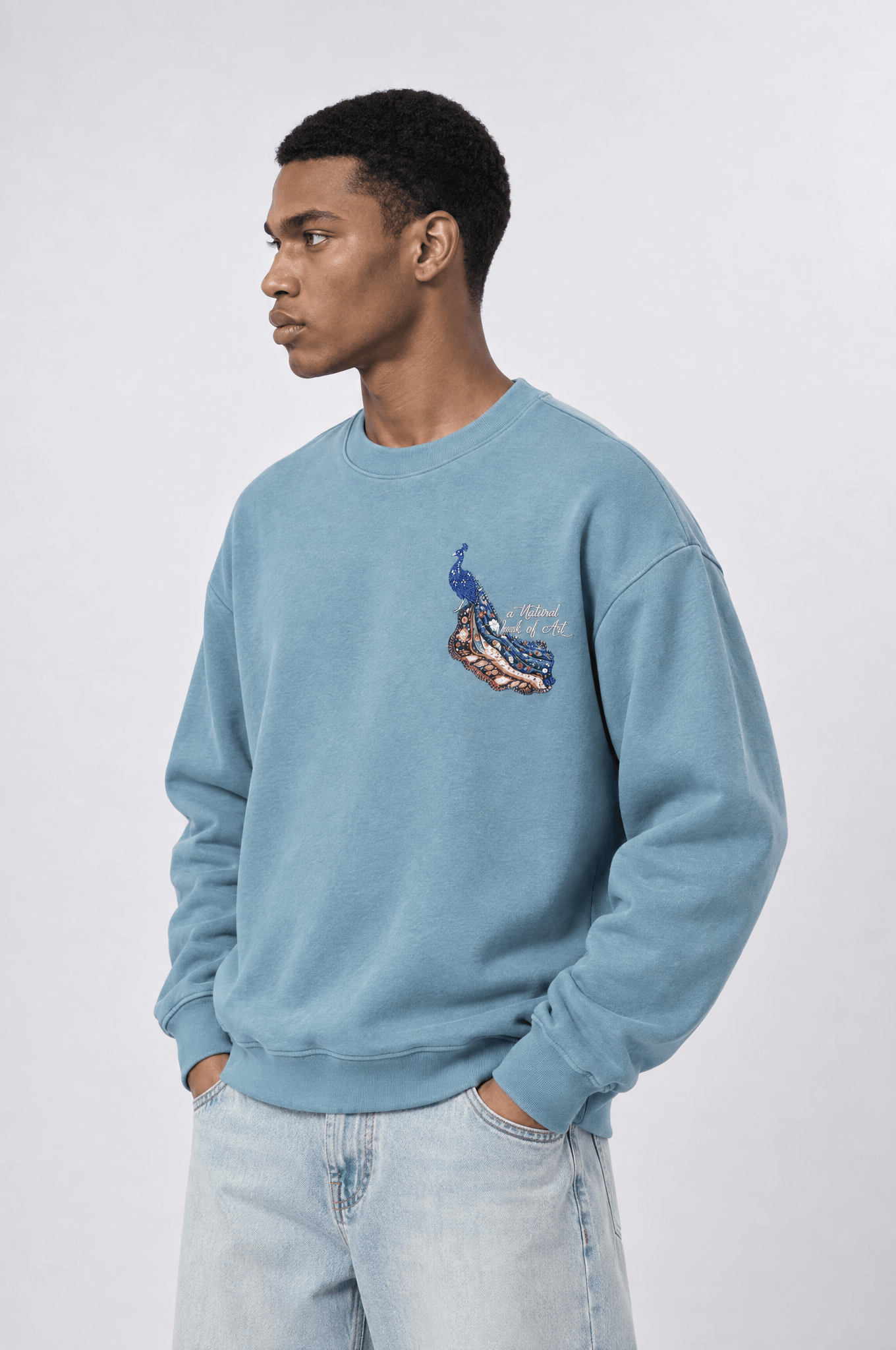 Erkek Natural Patch Detaylı Oversize Sweatshirt Prada