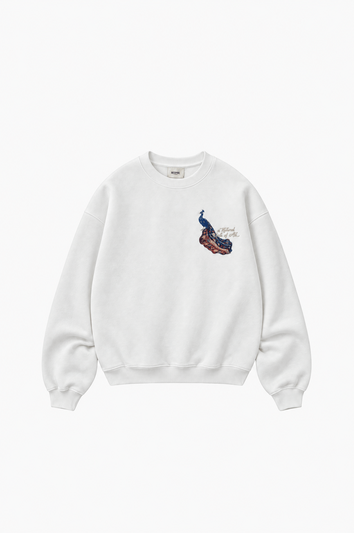 Erkek Natural Patch Detaylı Oversize Sweatshirt Ekru
