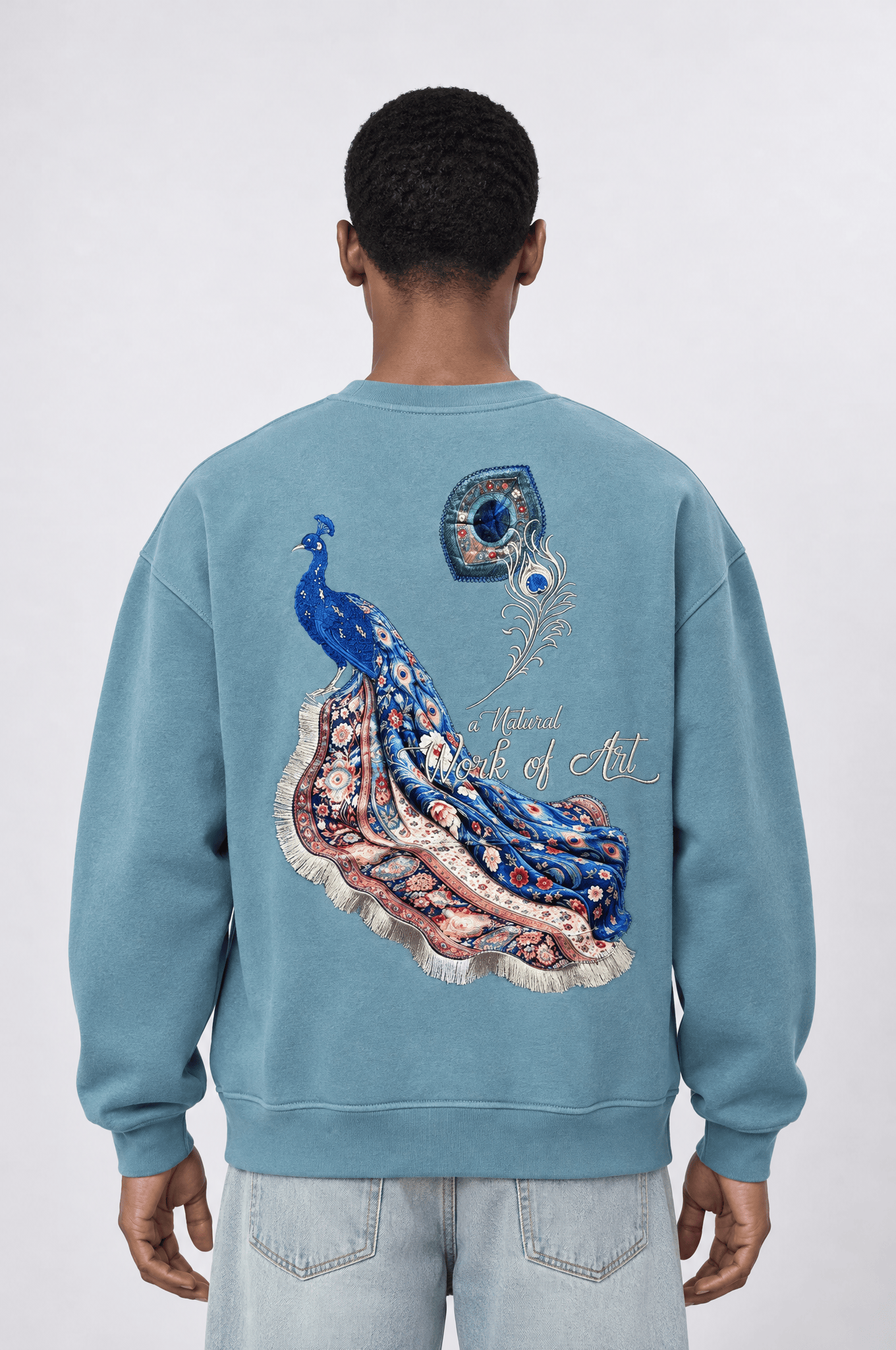 Erkek Natural Patch Detaylı Oversize Sweatshirt Prada