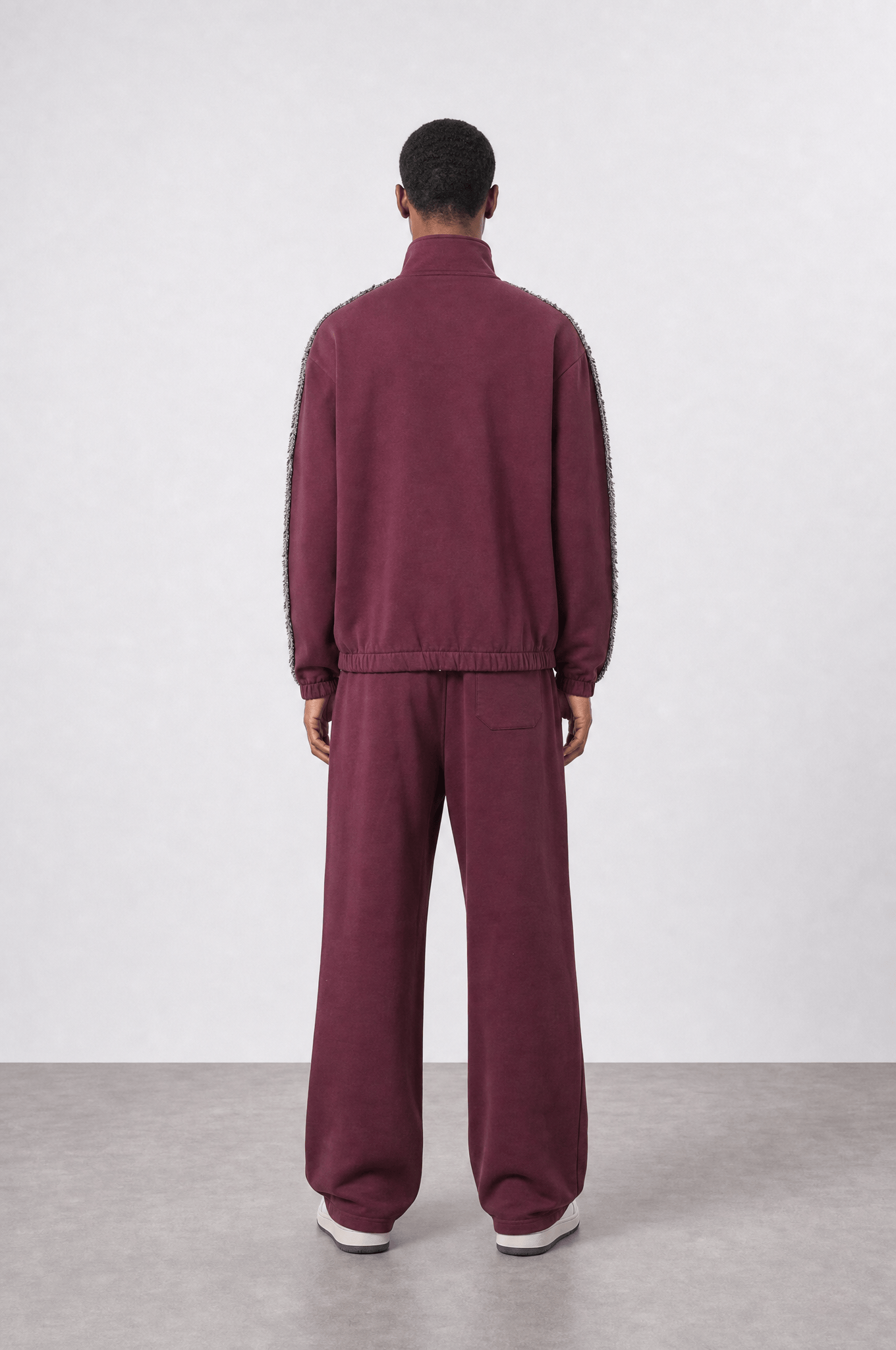 Erkek NBP Şerit Detaylı Doubleface Eşofman Takımı Bordo