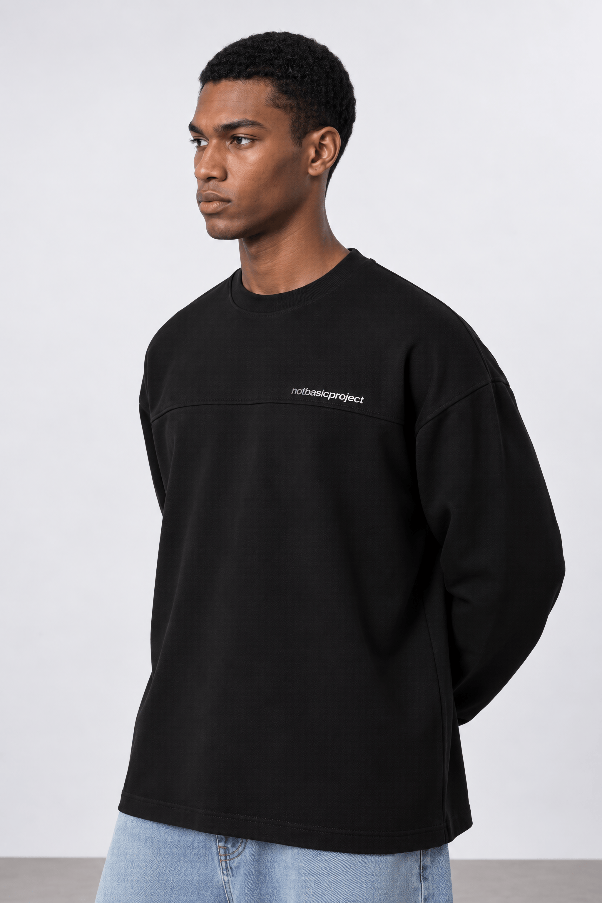 Erkek notbasicproject Oversize Long Sleeve Siyah