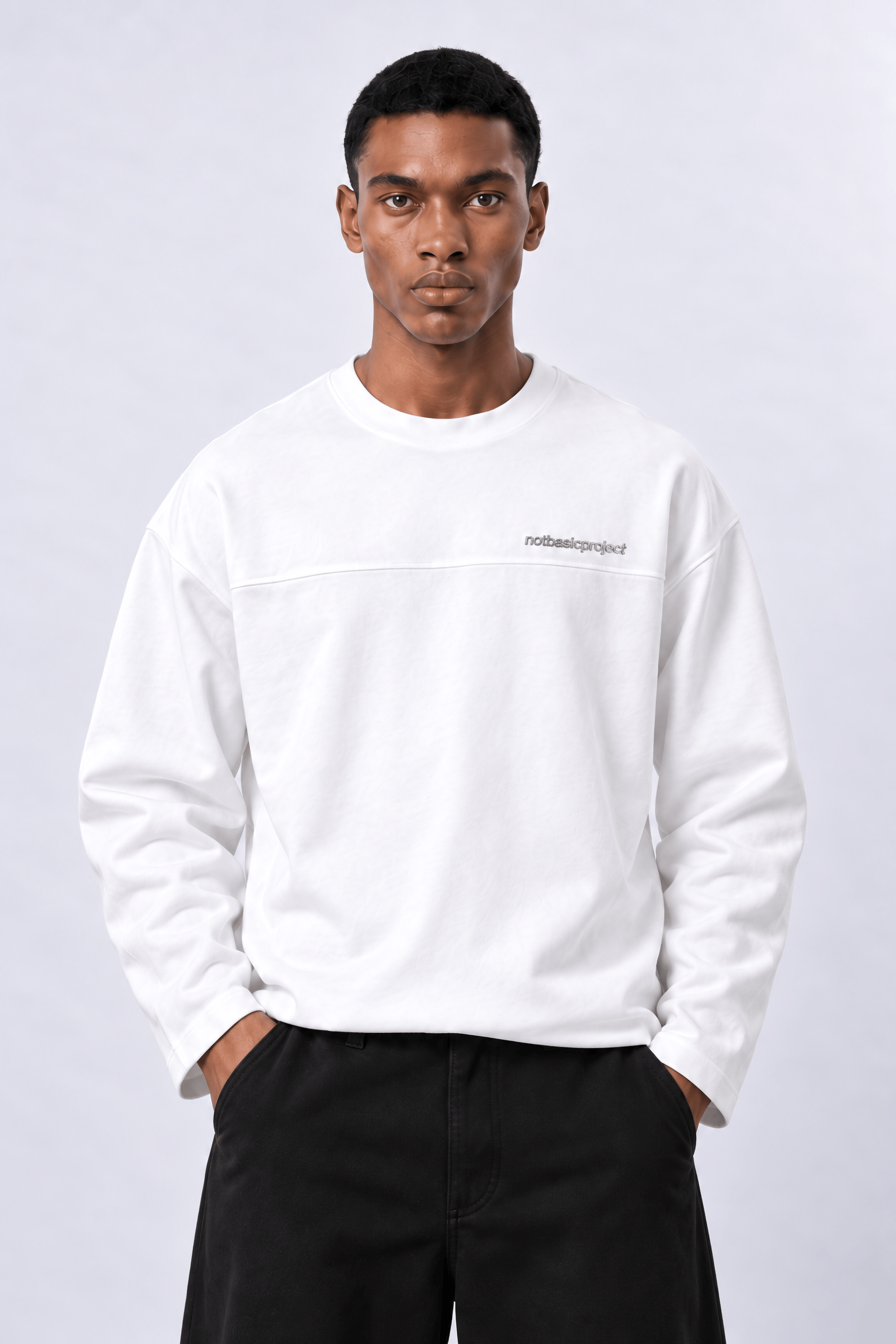 Erkek notbasicproject Oversize Long Sleeve Ekru