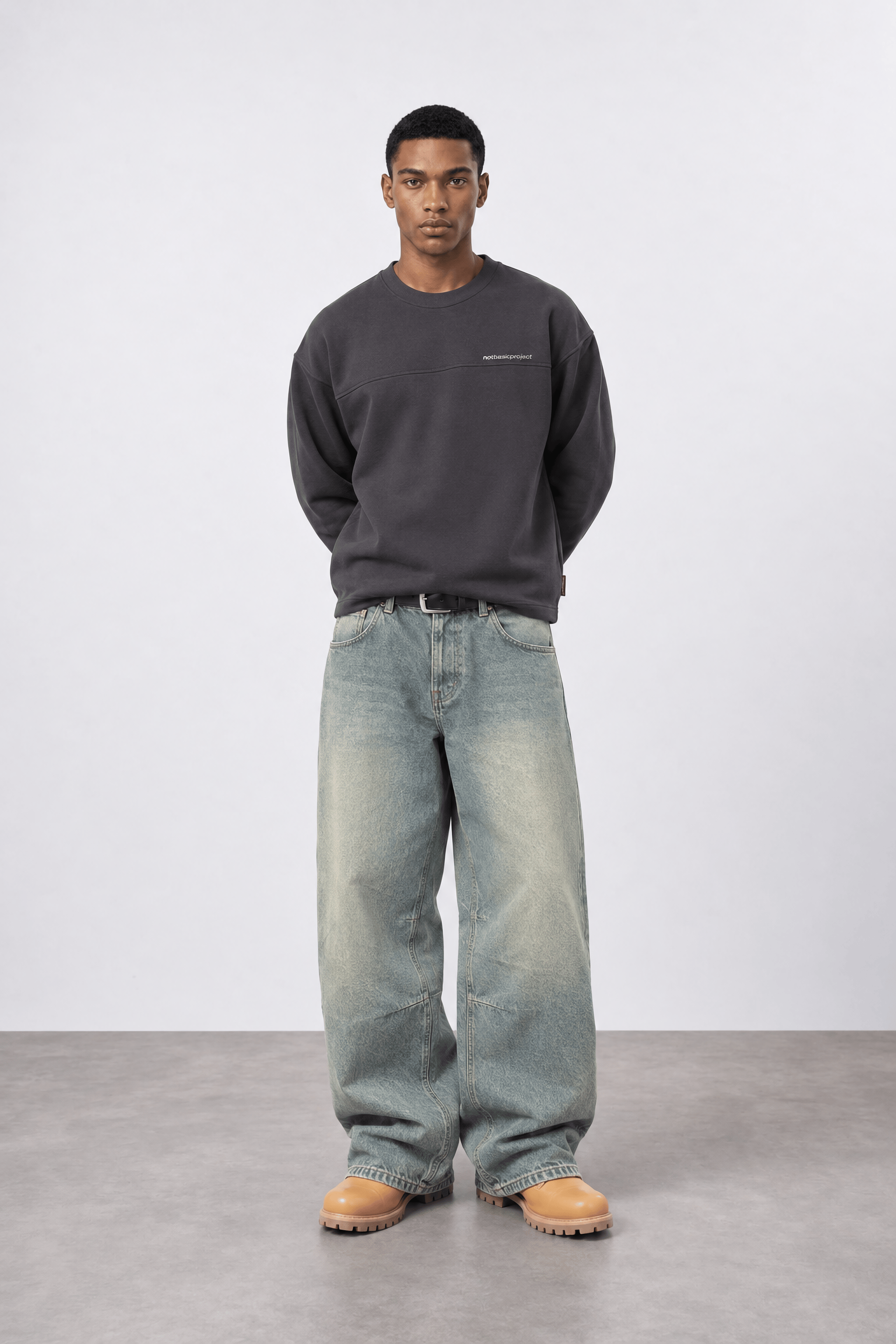Erkek notbasicproject Oversize Long Sleeve Kahve