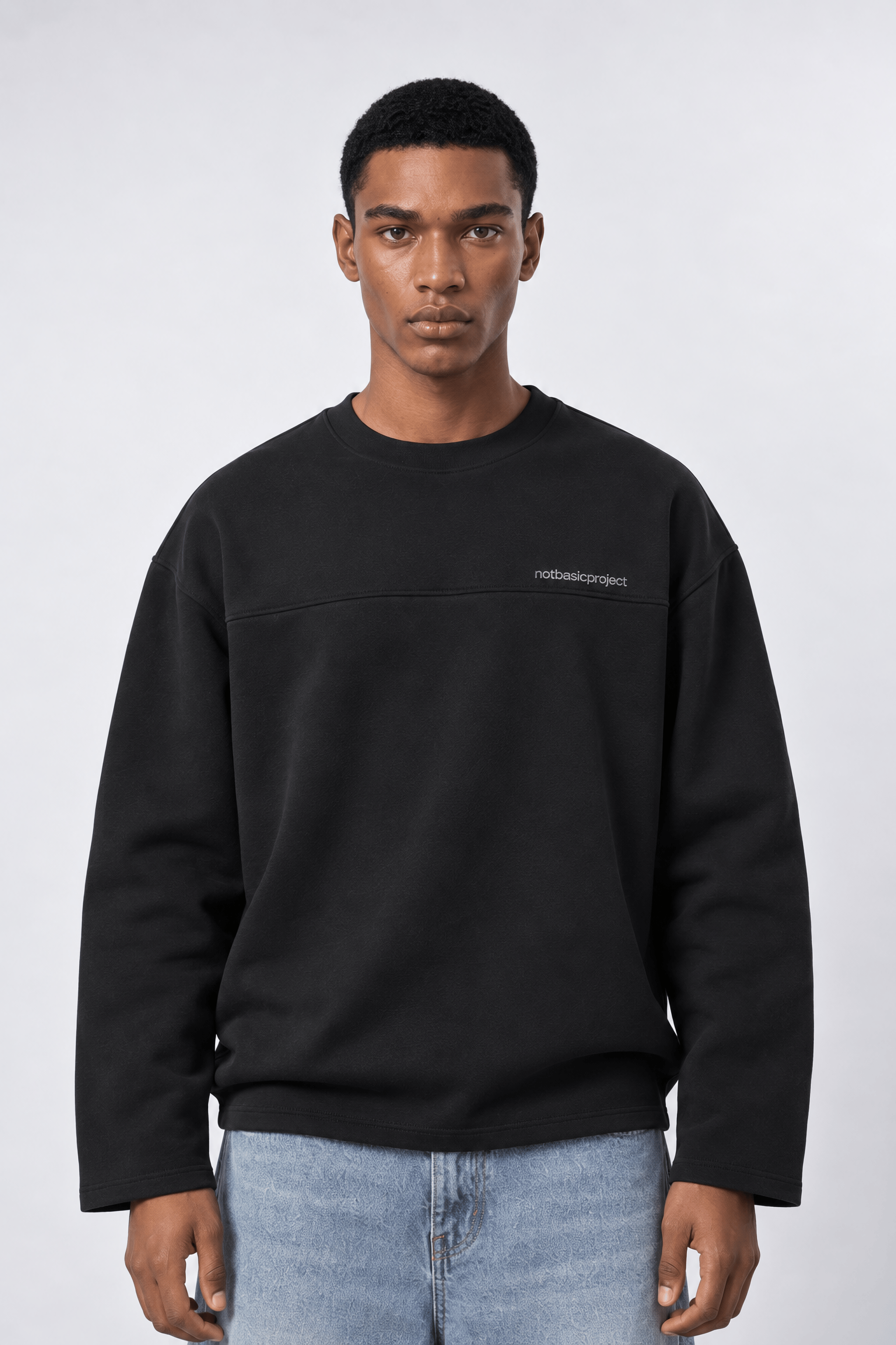 Erkek notbasicproject Oversize Long Sleeve Siyah