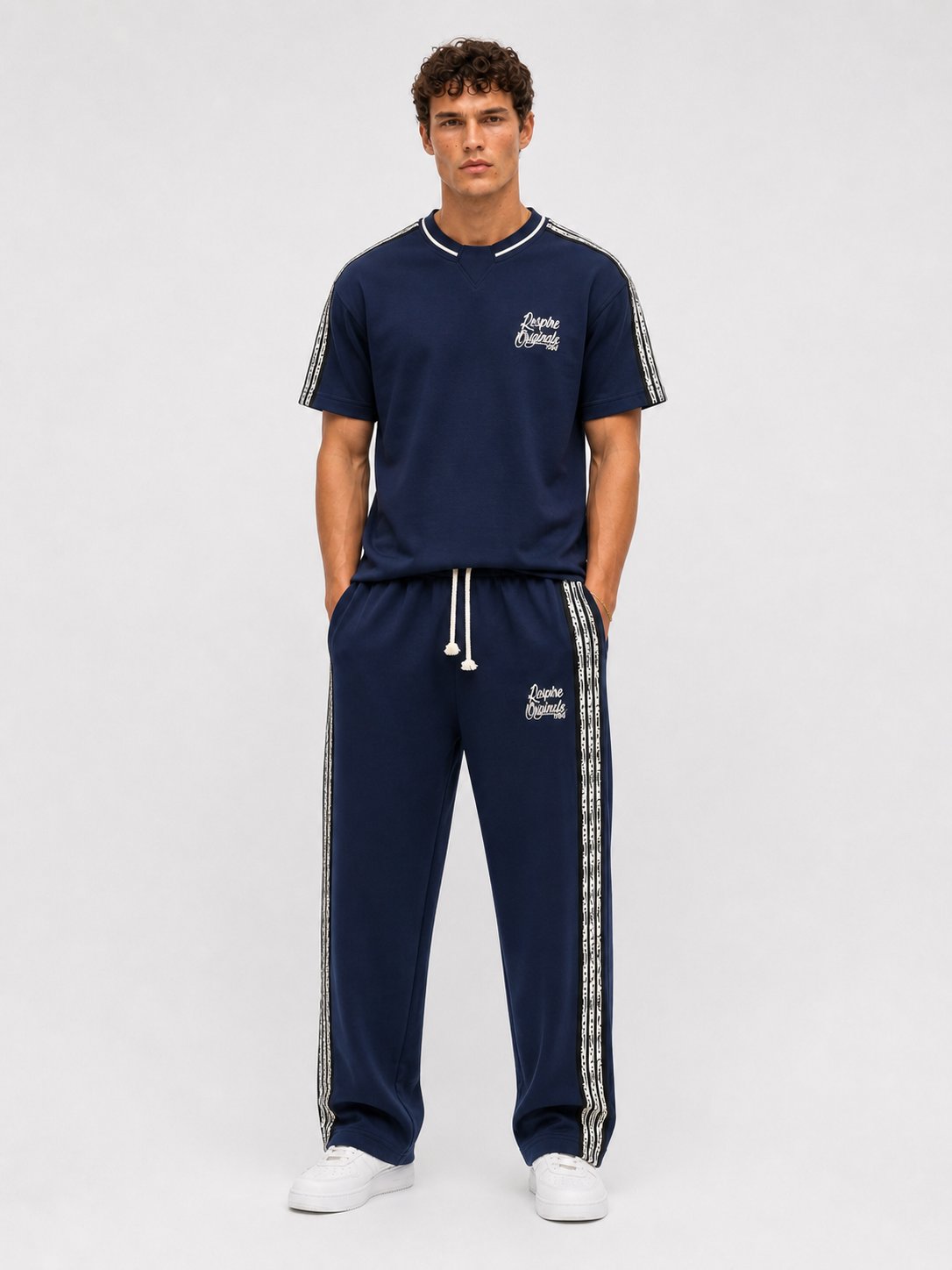Erkek Originals Şerit Detaylı Regular Fit Eşofman Takımı Lacivert