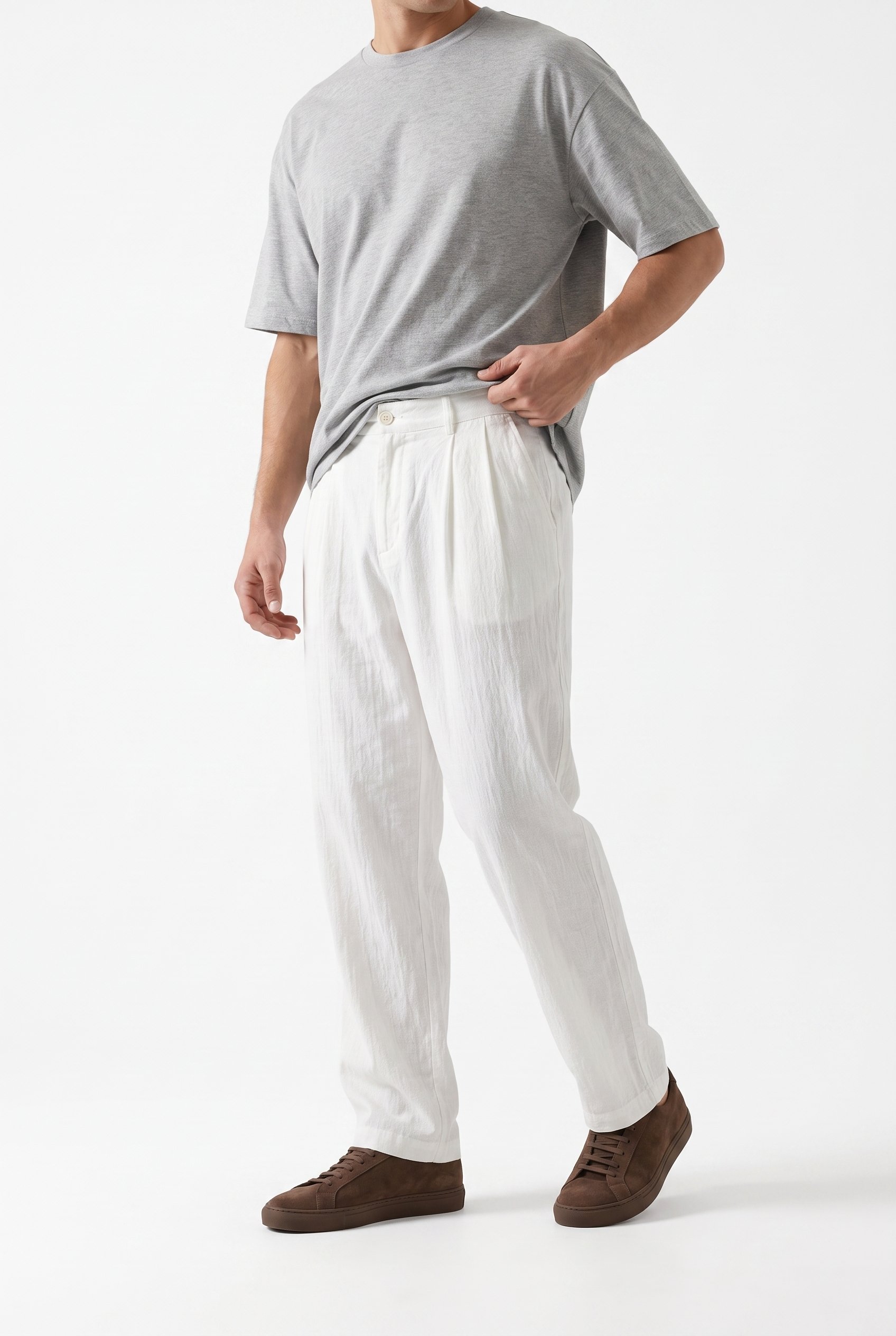 Erkek Pile Detaylı Tensel Baggy Pantolon Siyah